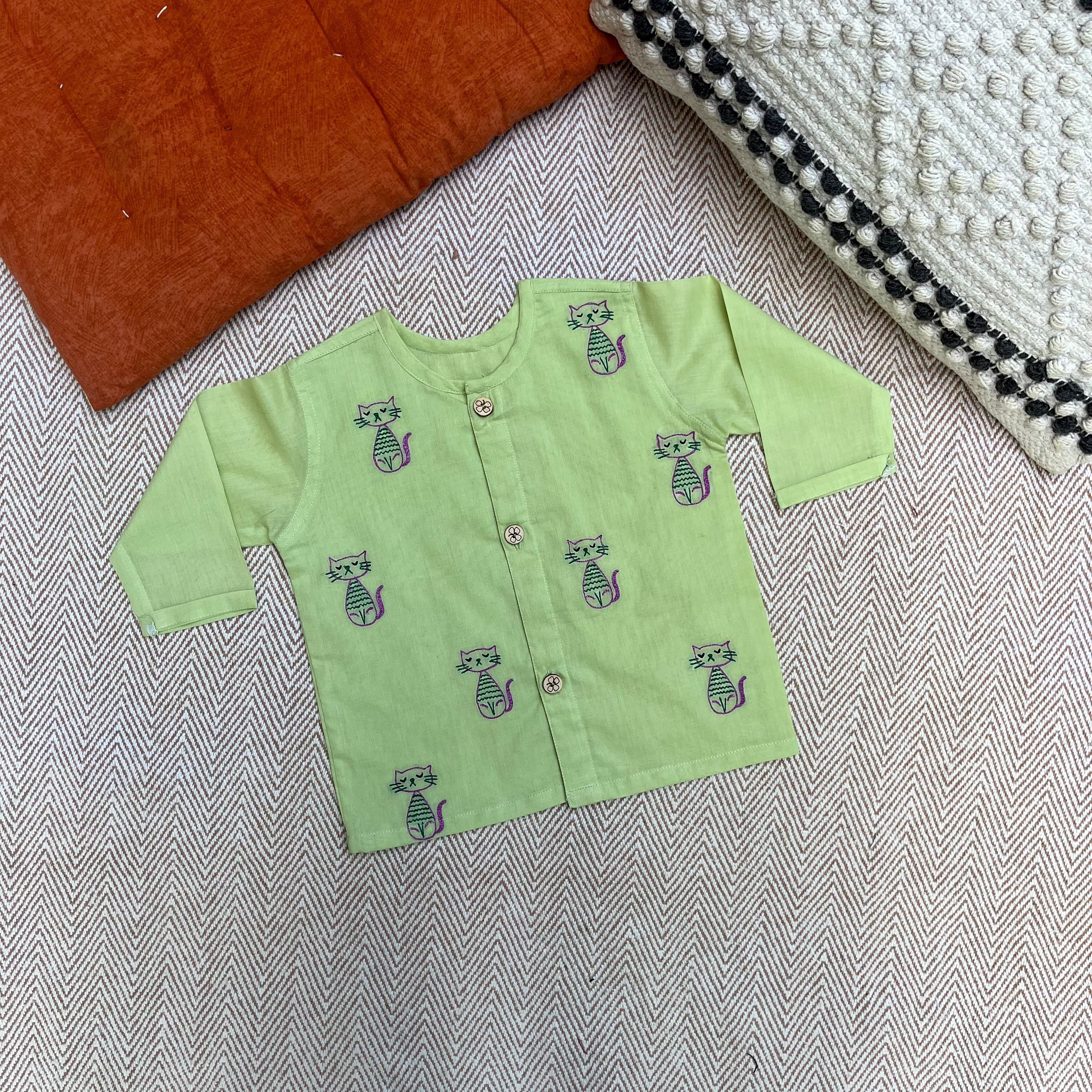Bhaakur Artisan Embroidery Organic Cotton Full Sleeves Jhabla