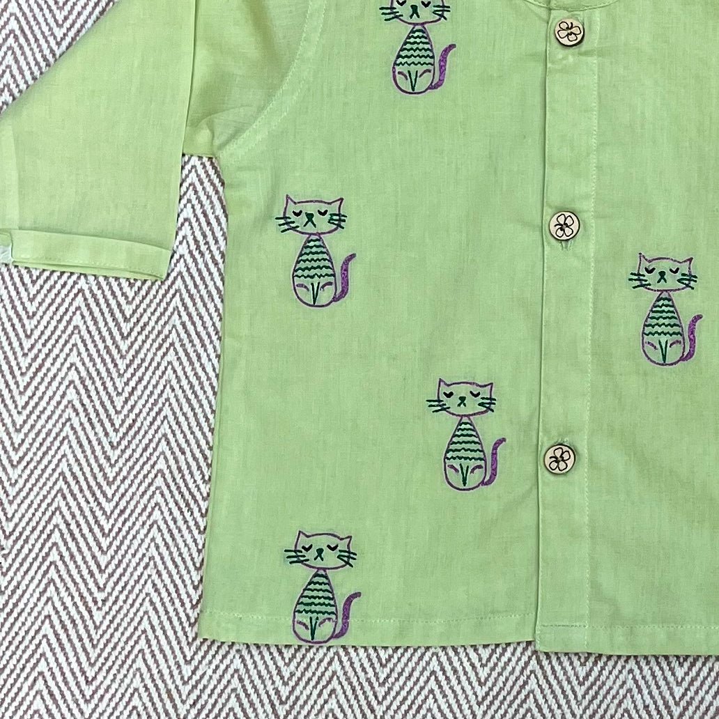 Bhaakur Daisy and Cat Organic Cotton Infant Set
