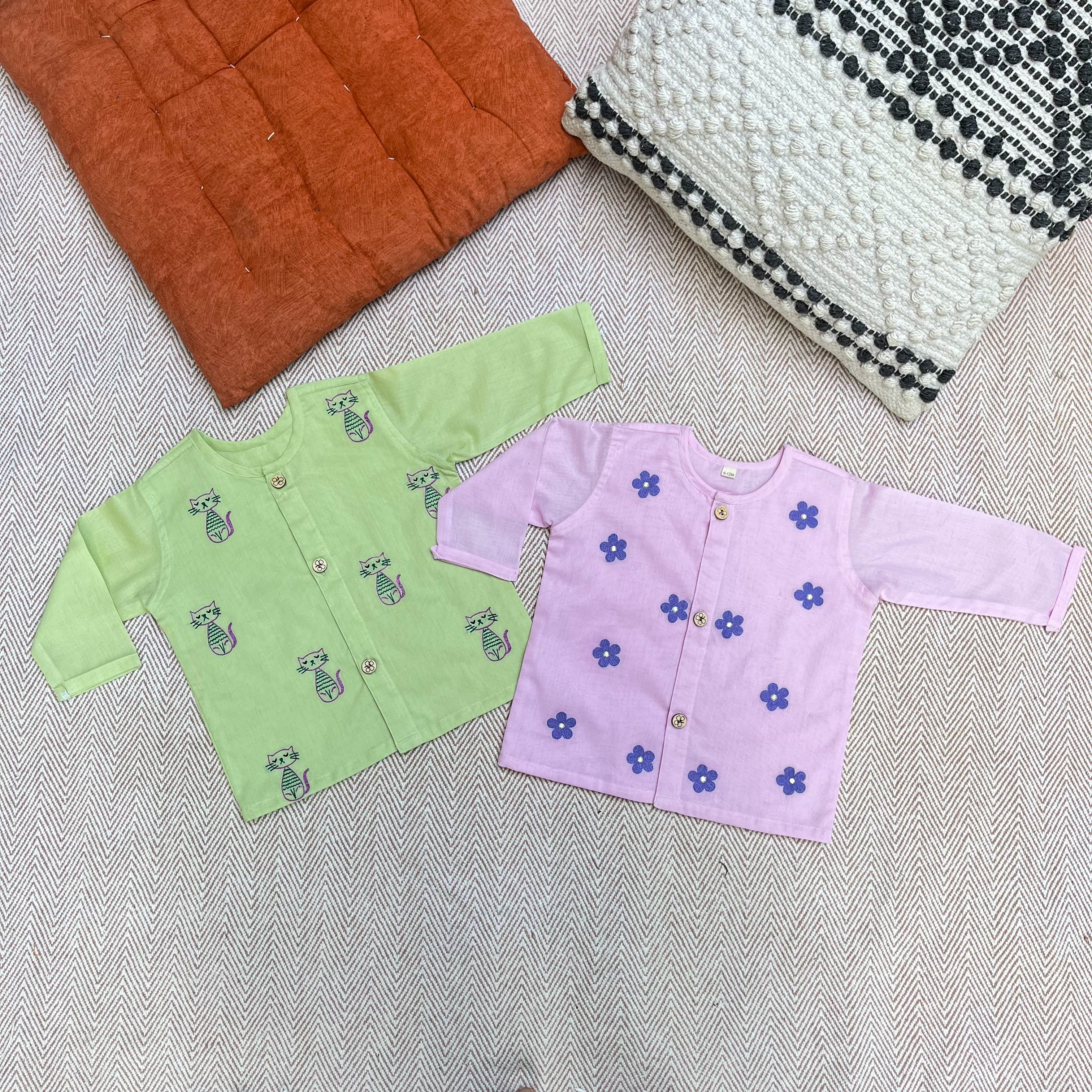 Bhaakur Daisy and Cat Organic Cotton Infant Set