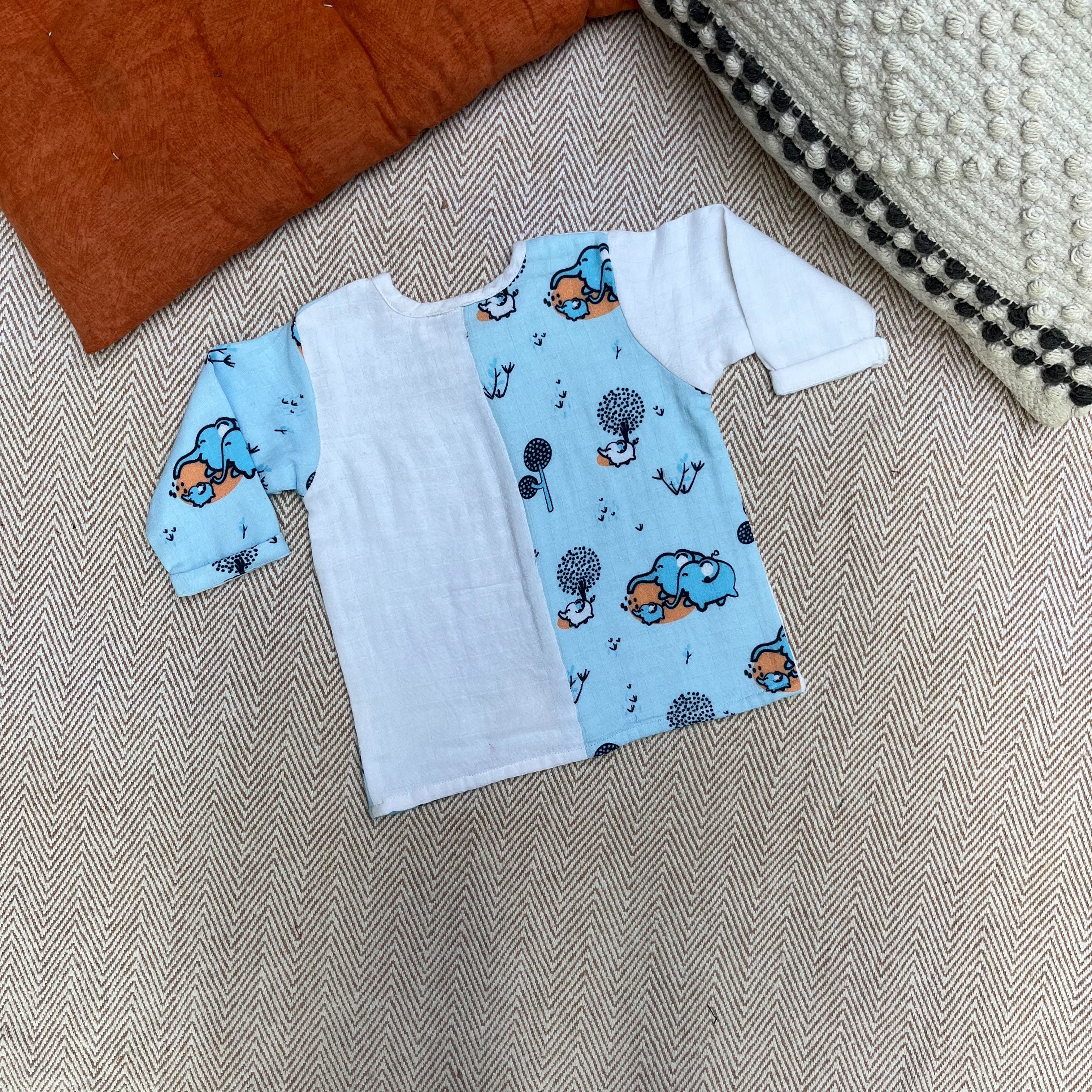 Bhaakur Organic Cotton Full Sleeves Jhabla Set