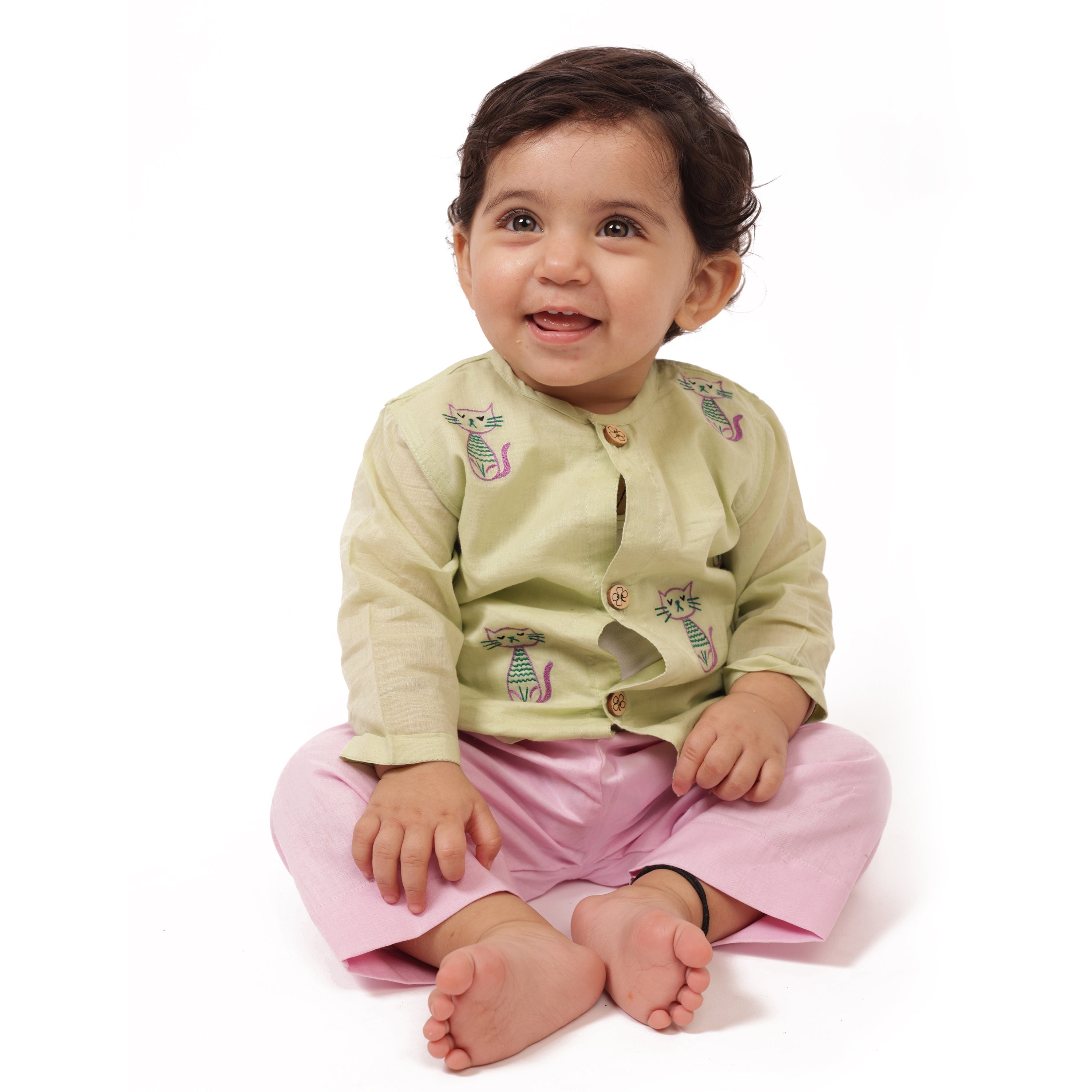 Bhaakur Organic Cotton Full Sleeves Jhabla Set