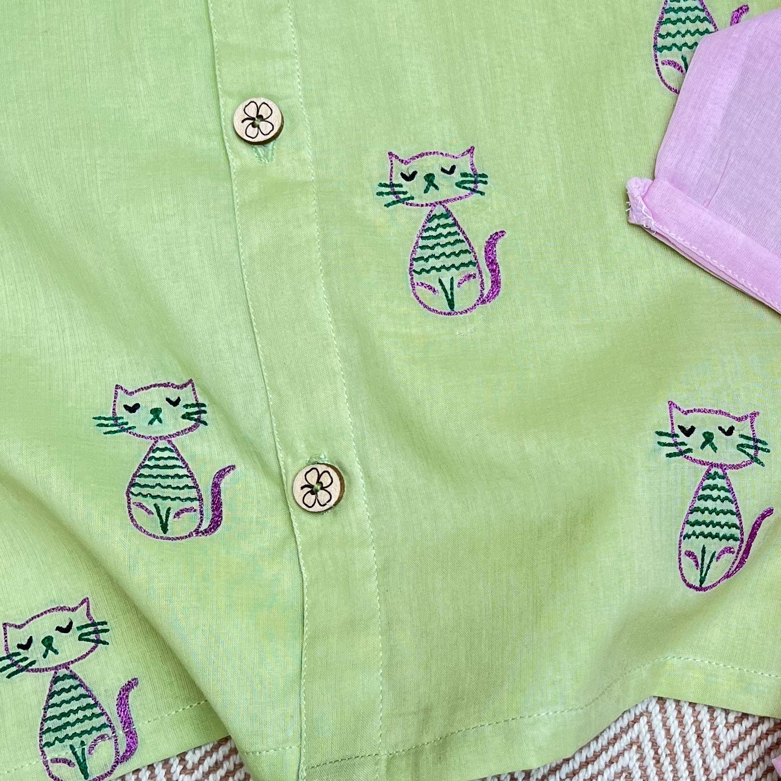 Bhaakur Organic Cotton Full Sleeves Jhabla Set
