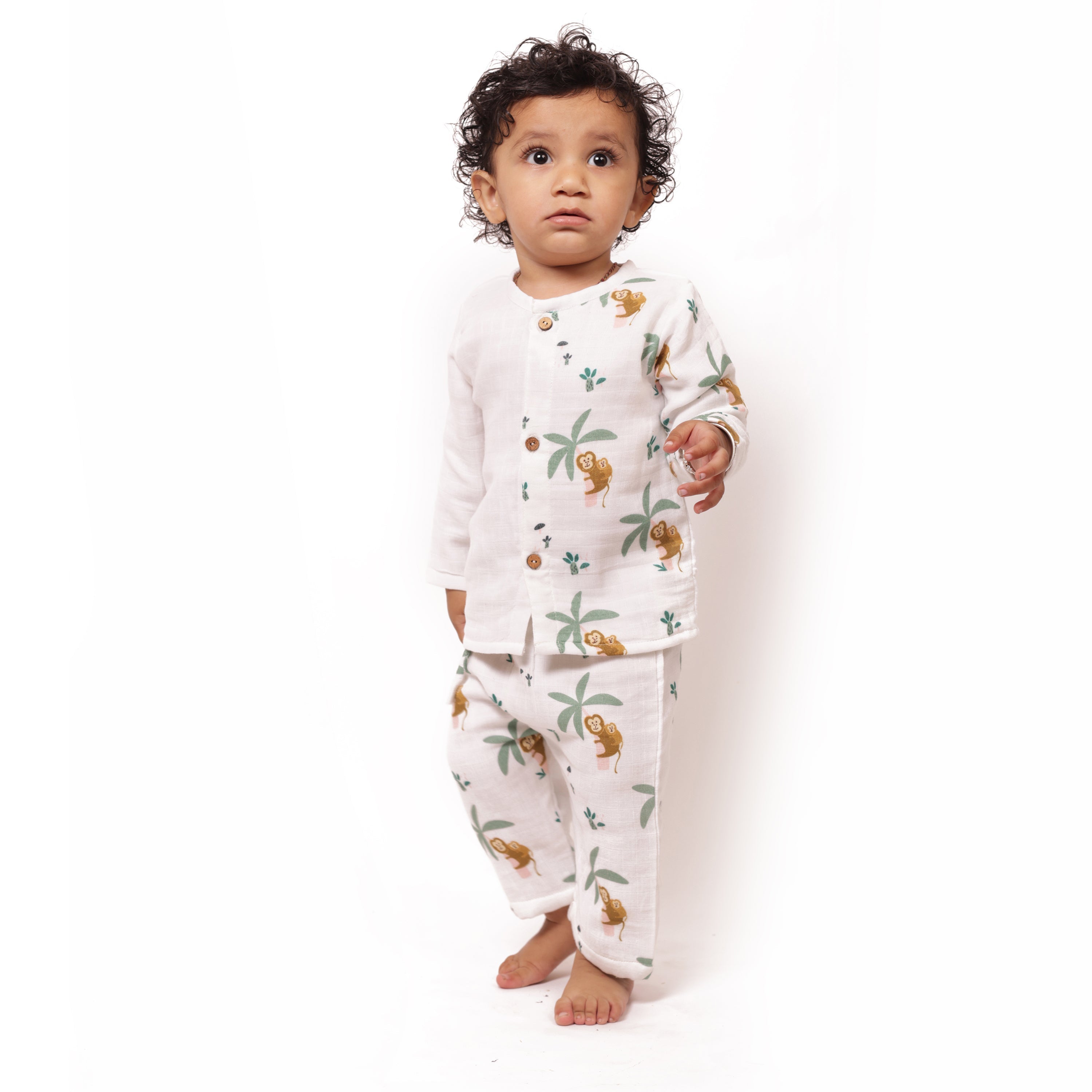 Bhaakur Organic Cotton Full Sleeves Jhabla Set