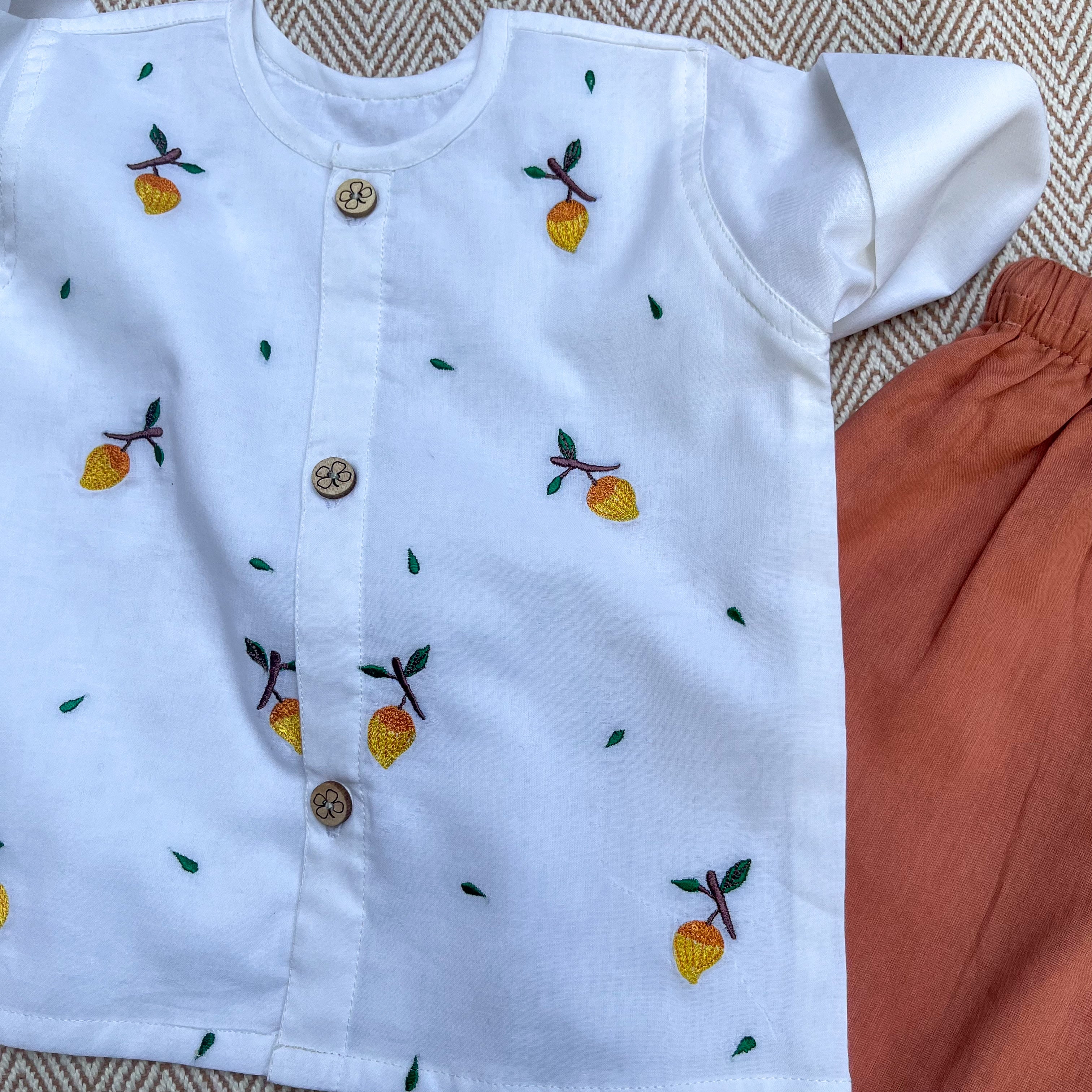 Bhaakur Organic Cotton Full Sleeves Jhabla Set