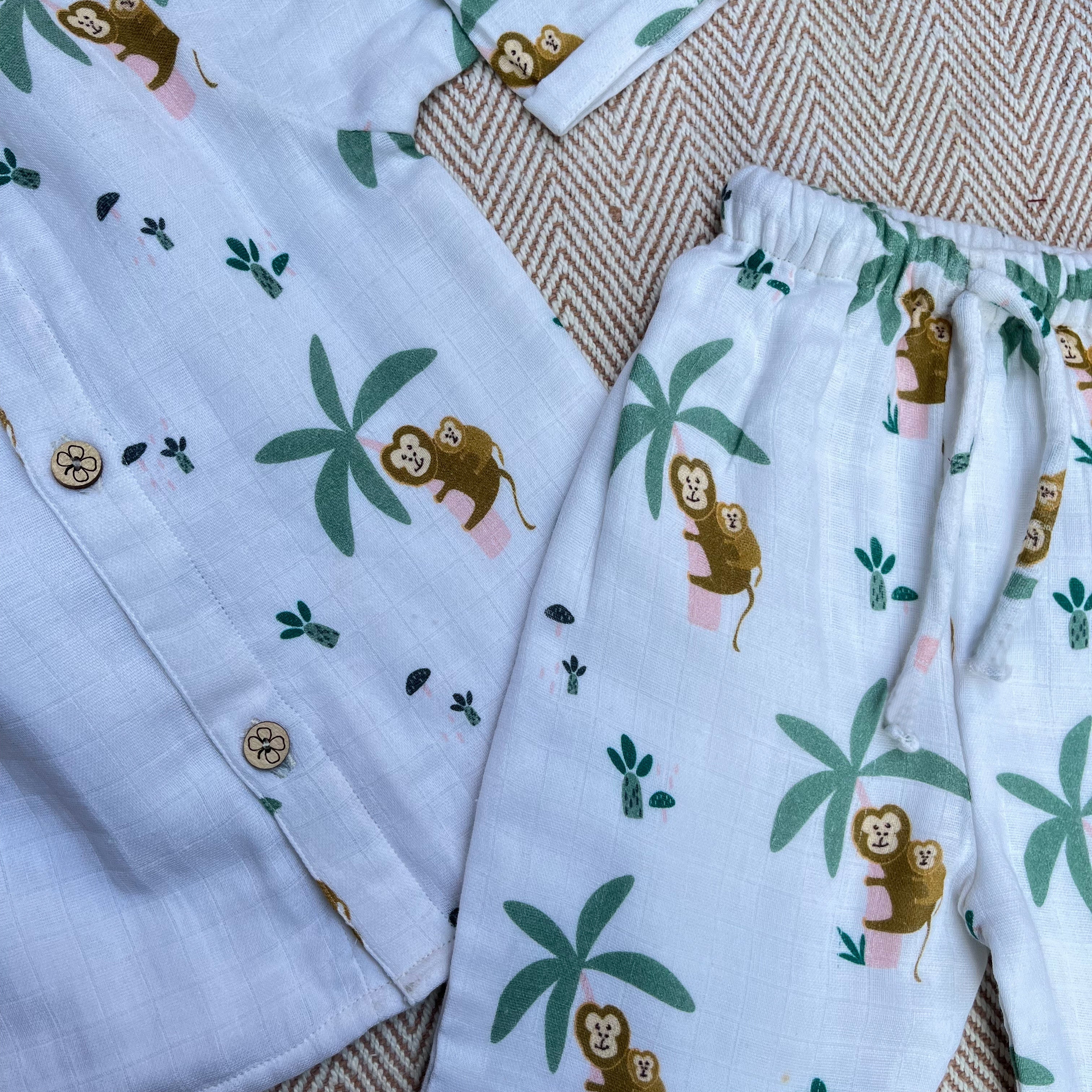 Bhaakur Organic Cotton Full Sleeves Jhabla Set