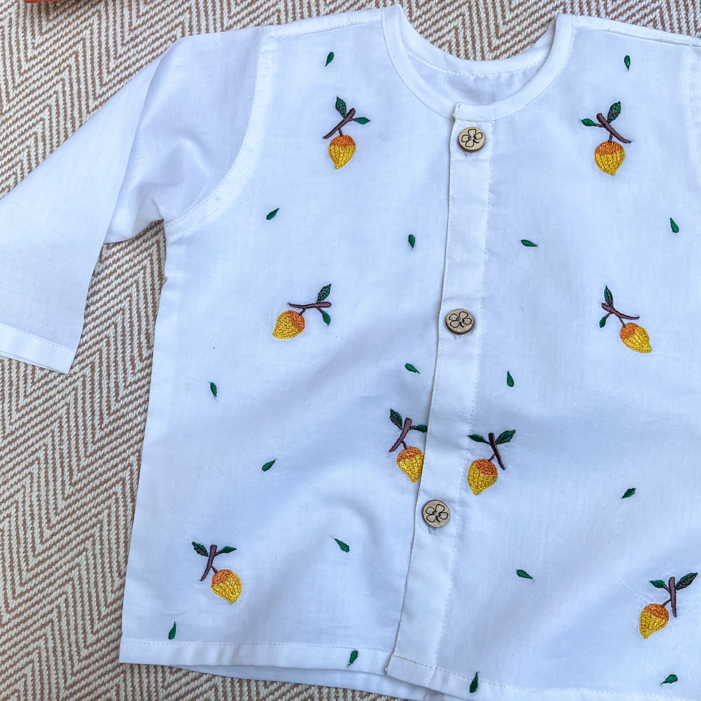 Bhaakur Organic Cotton Full Sleeves Jhabla Set