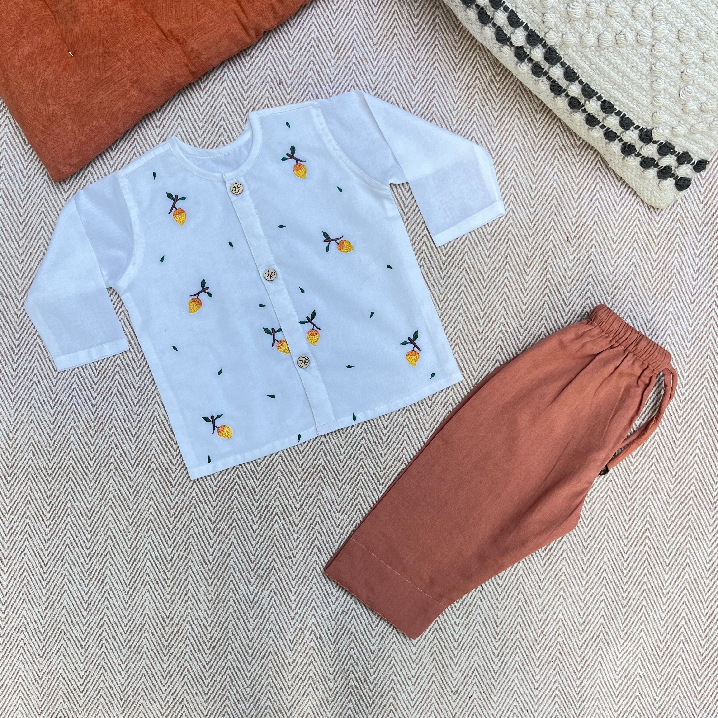Bhaakur Organic Cotton Full Sleeves Jhabla Set