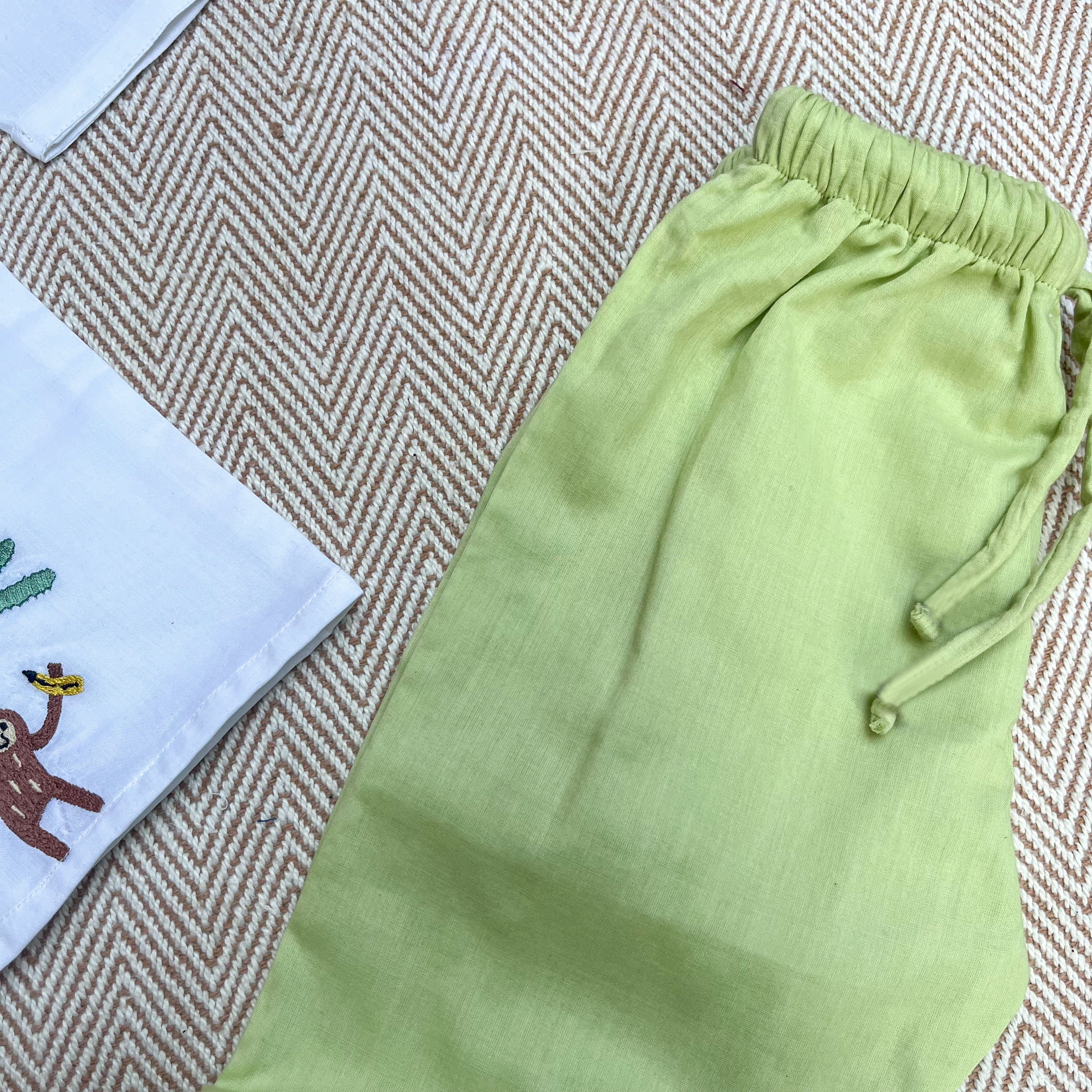 Bhaakur Organic Cotton Full Sleeves Jhabla Set