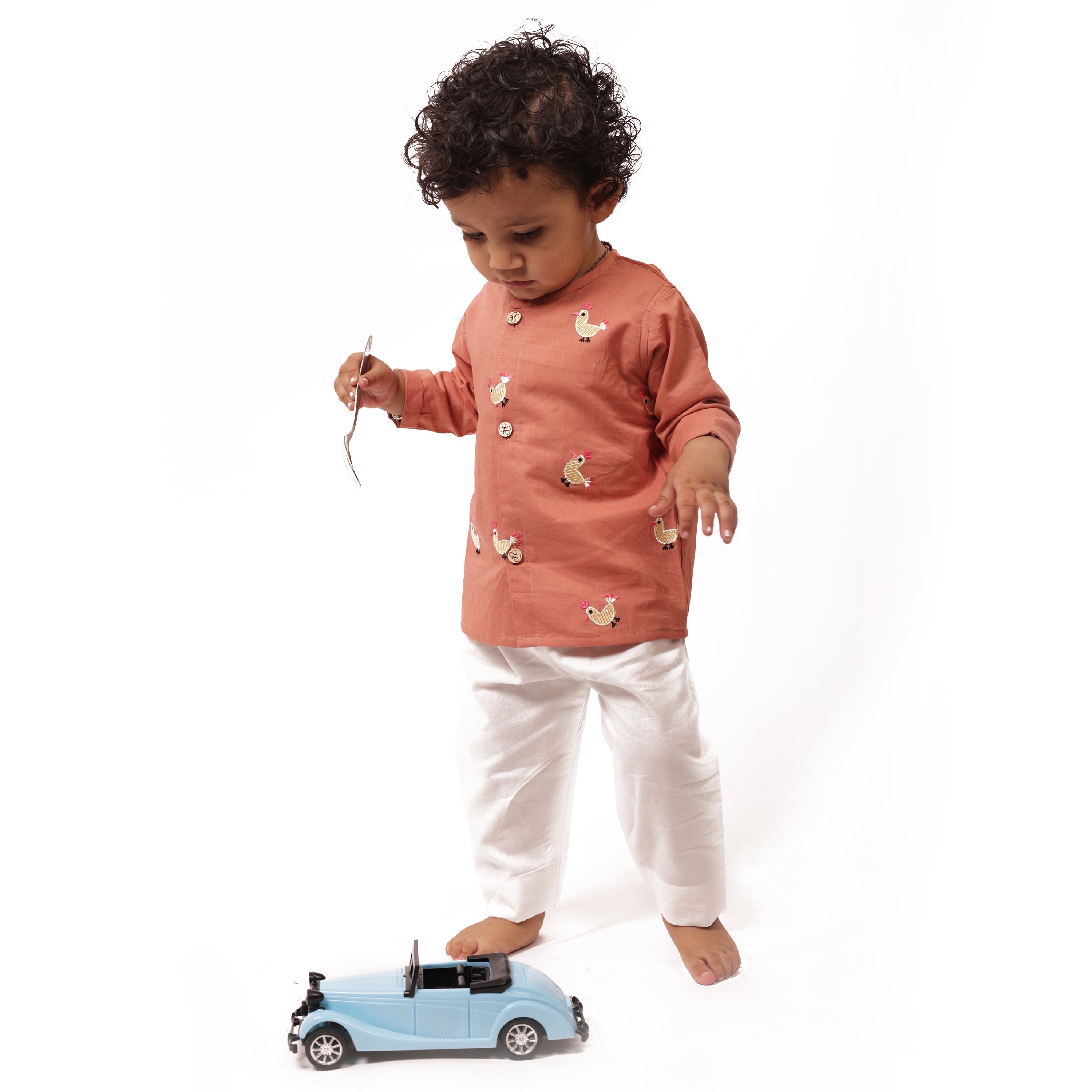 Bhaakur Organic Cotton Full Sleeves Jhabla Set