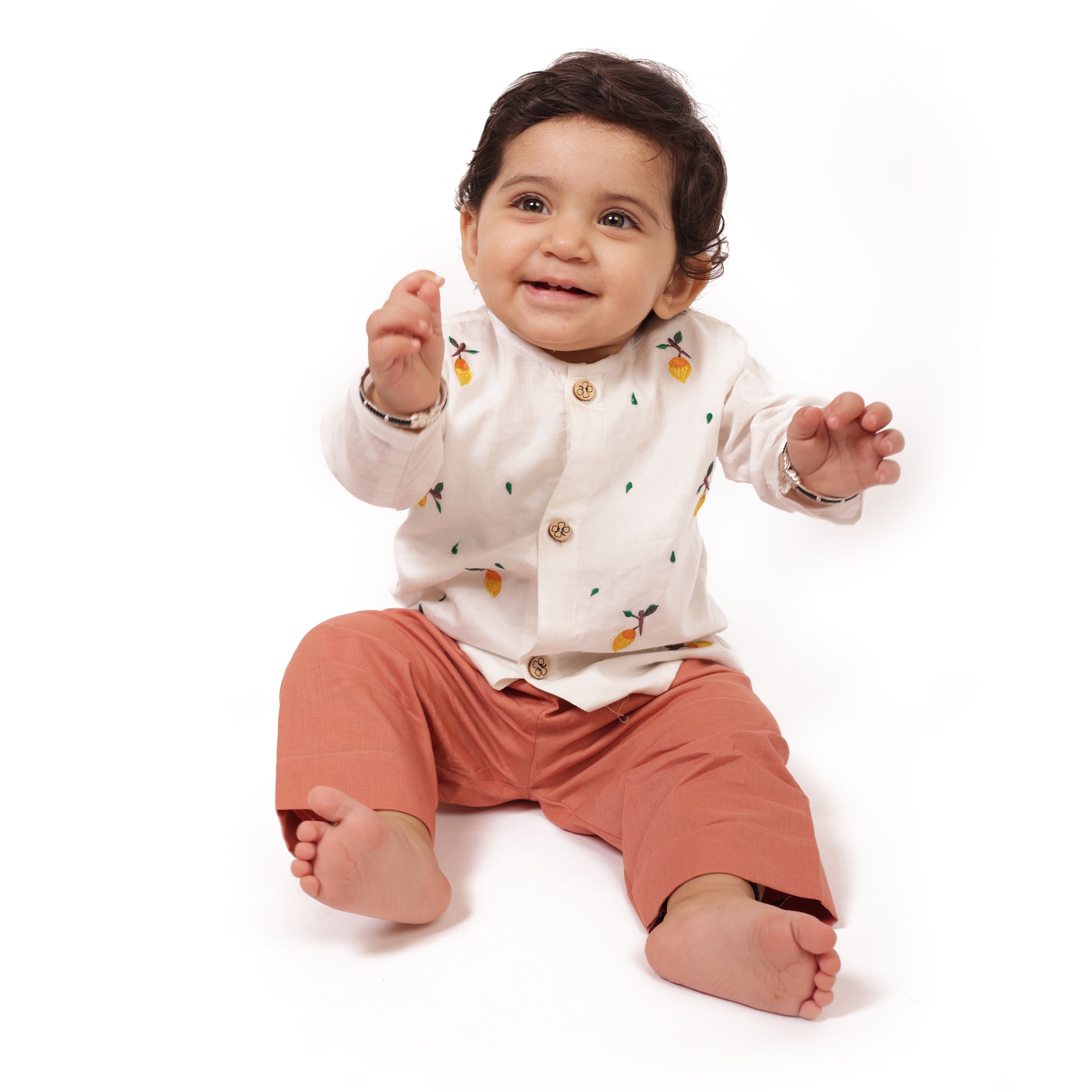 Bhaakur Organic Cotton Full Sleeves Jhabla Set