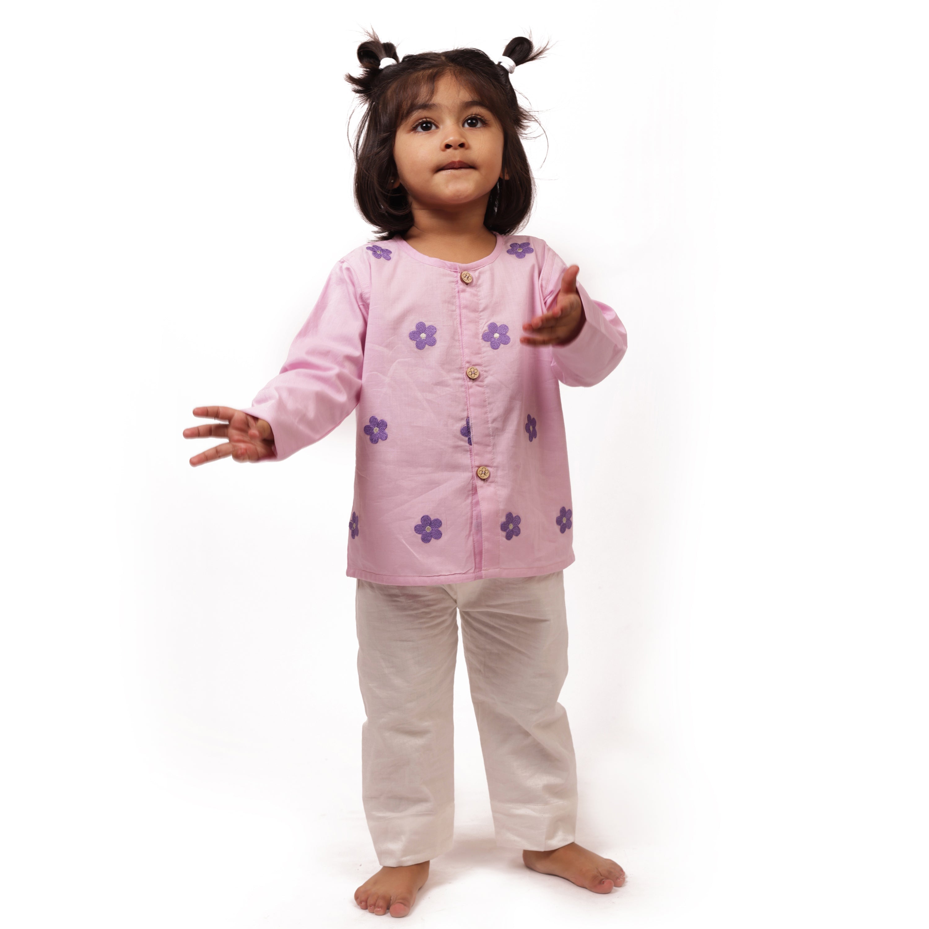 Bhaakur Organic Cotton Full Sleeves Jhabla Set