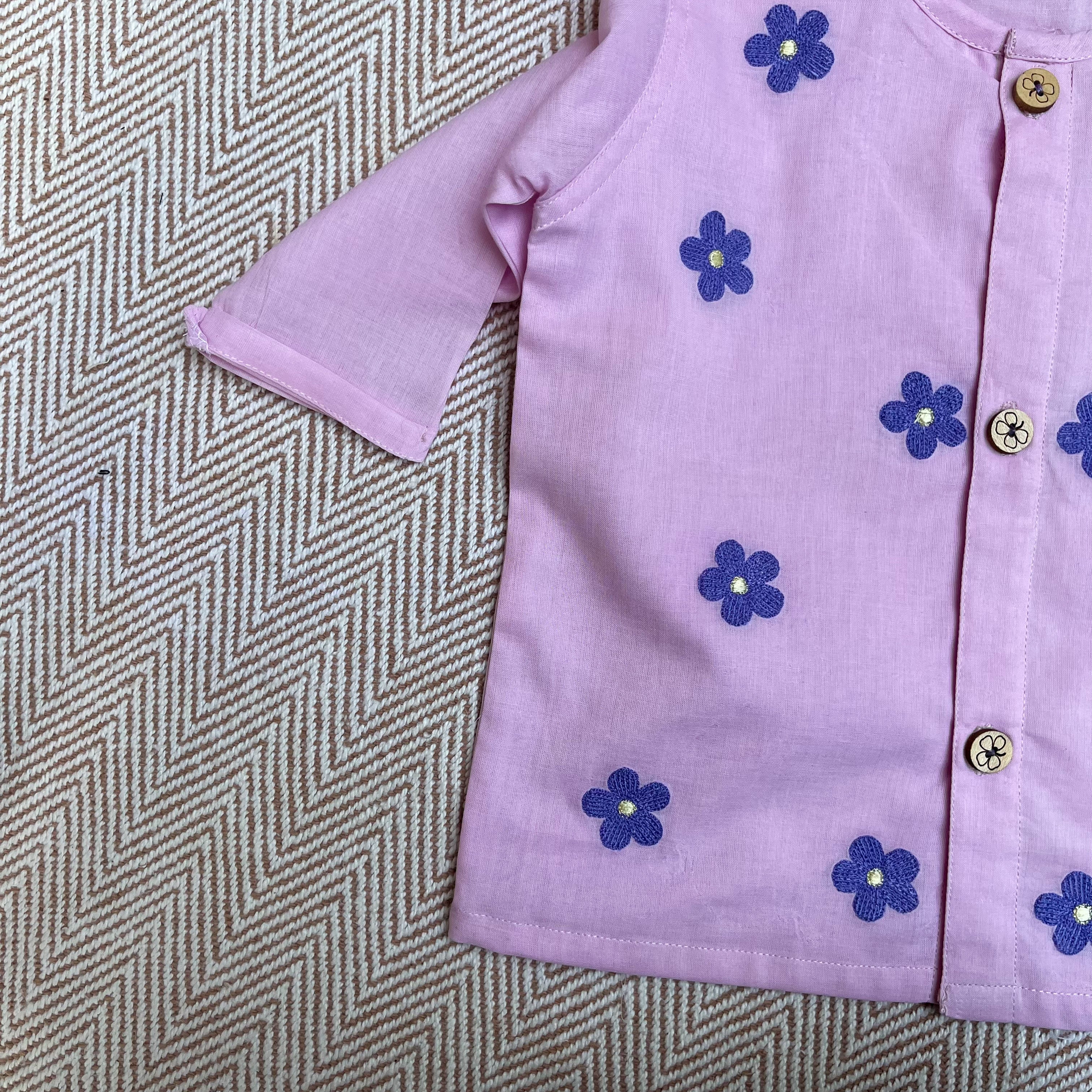 Bhaakur Organic Cotton Full Sleeves Jhabla Set