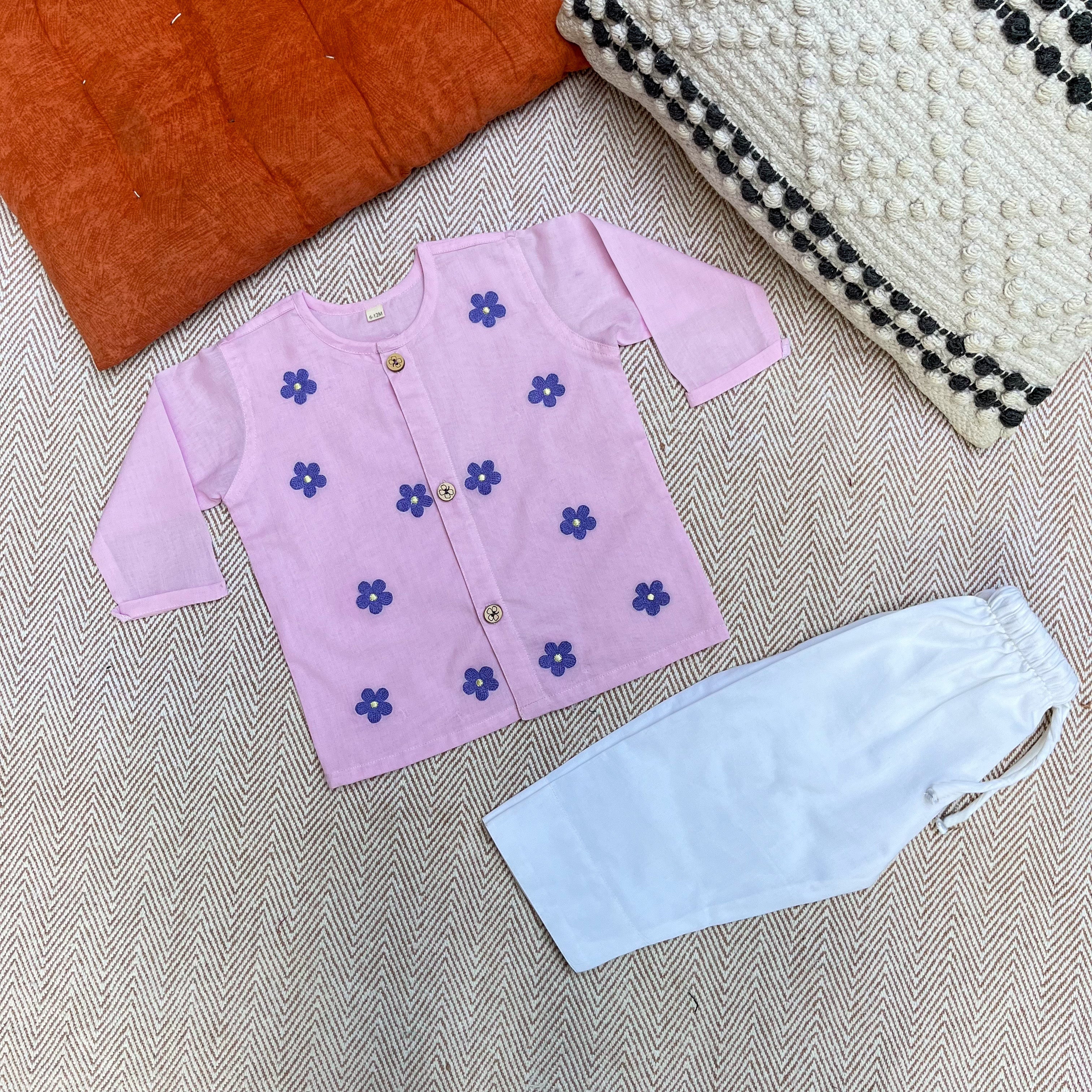 Bhaakur Organic Cotton Full Sleeves Jhabla Set