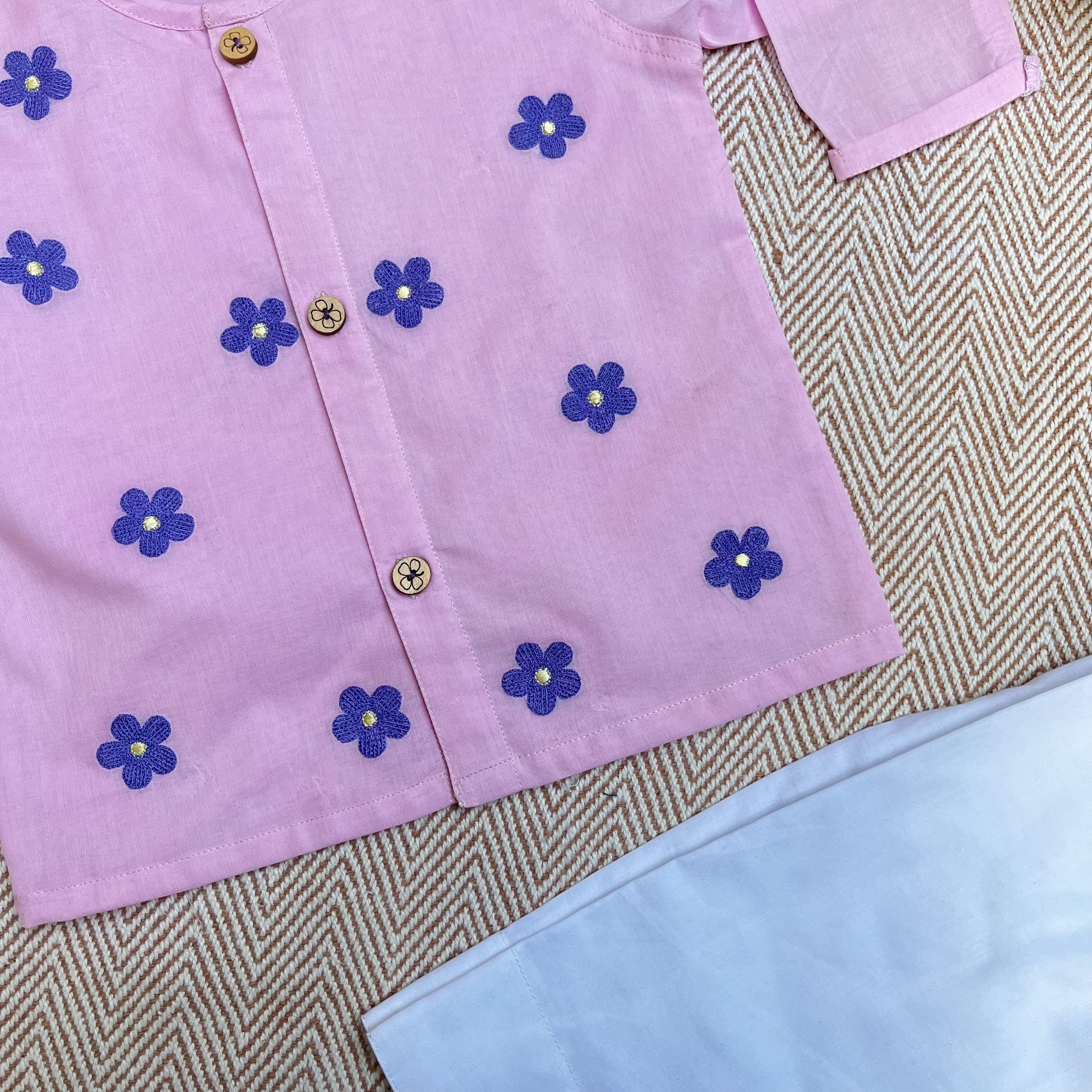 Bhaakur Organic Cotton Full Sleeves Jhabla Set