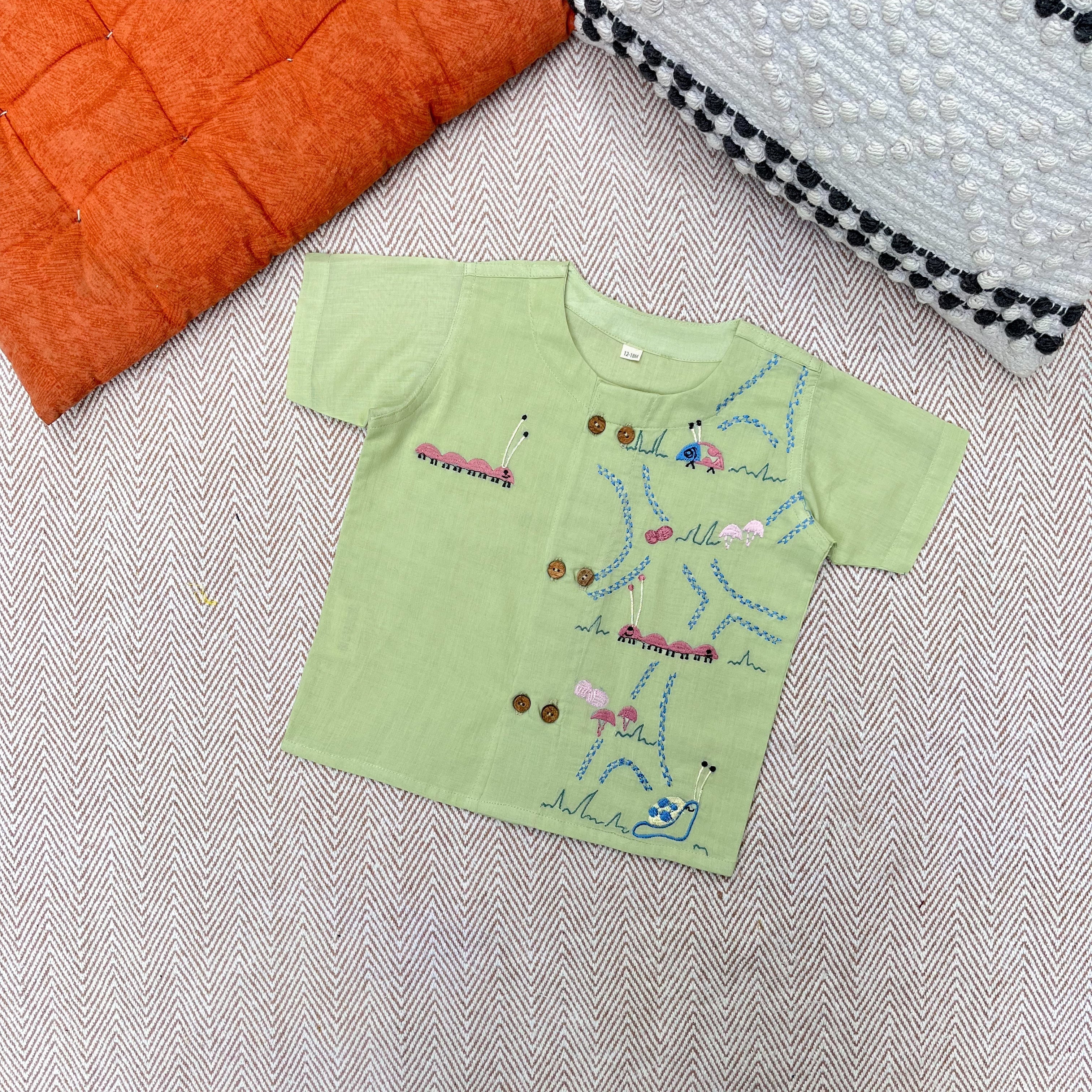 Bhaakur Grasshopper And Birds In The Sky Voile Jhabla Set Pack Of 2