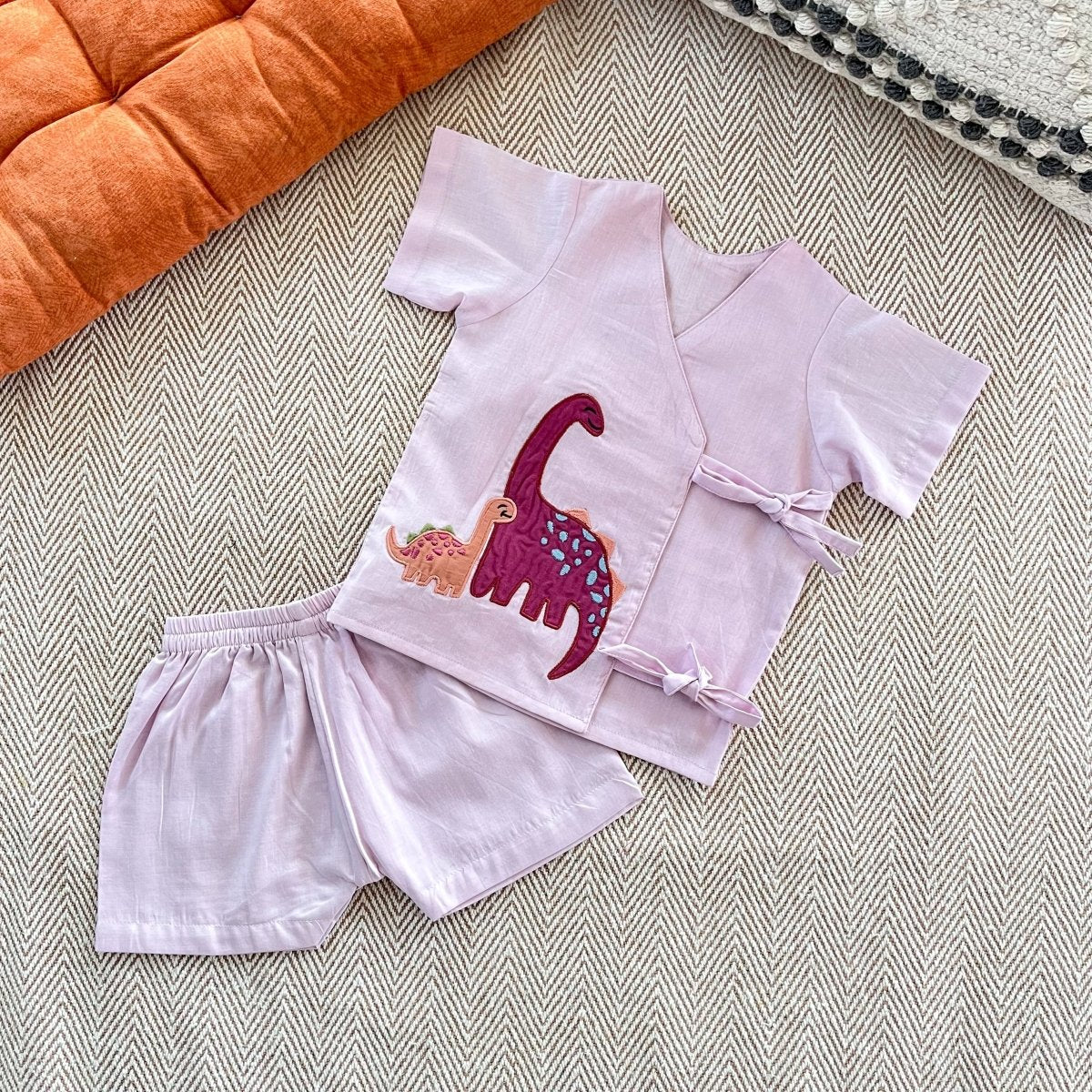 Bhaakur Voile Squirrel Patchwork Infant Jhabla Set