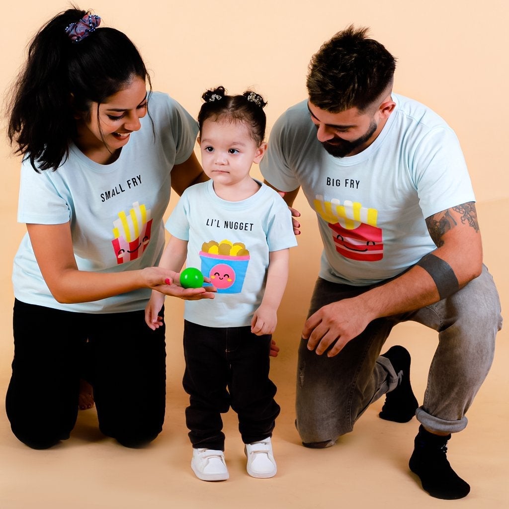 Big Fries Cotton Matching Family T-Shirt Twinning Combo Of 3