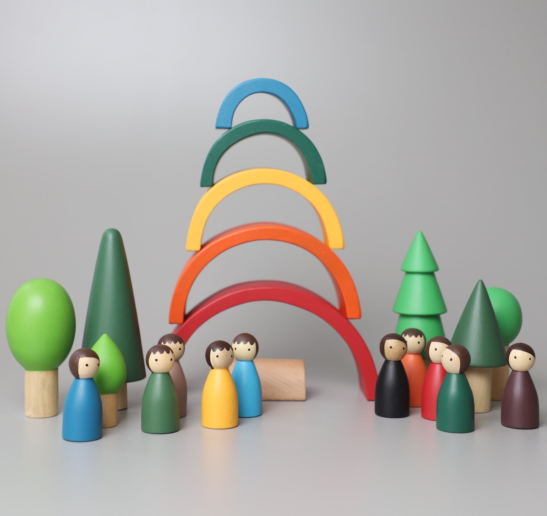Imagination Box Multicolor Wooden 17 PCS Toddler Gift Box With Rainbow And Trees