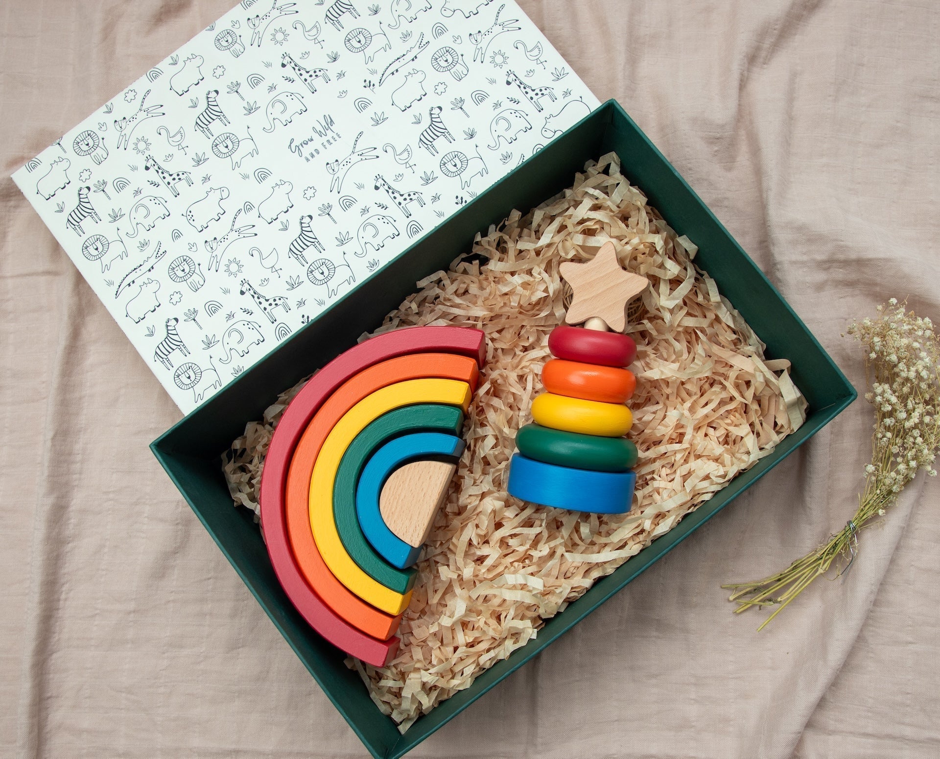 Stack & Play Gift Box With Rainbow And Ring Stacker Combo Of 2