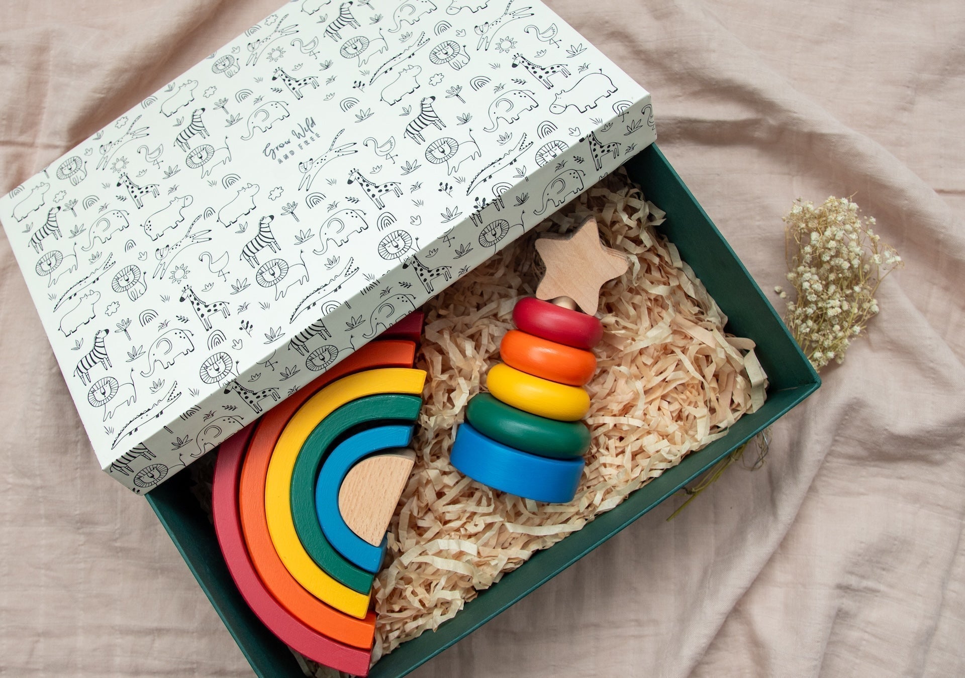 Stack & Play Gift Box With Rainbow And Ring Stacker Combo Of 2