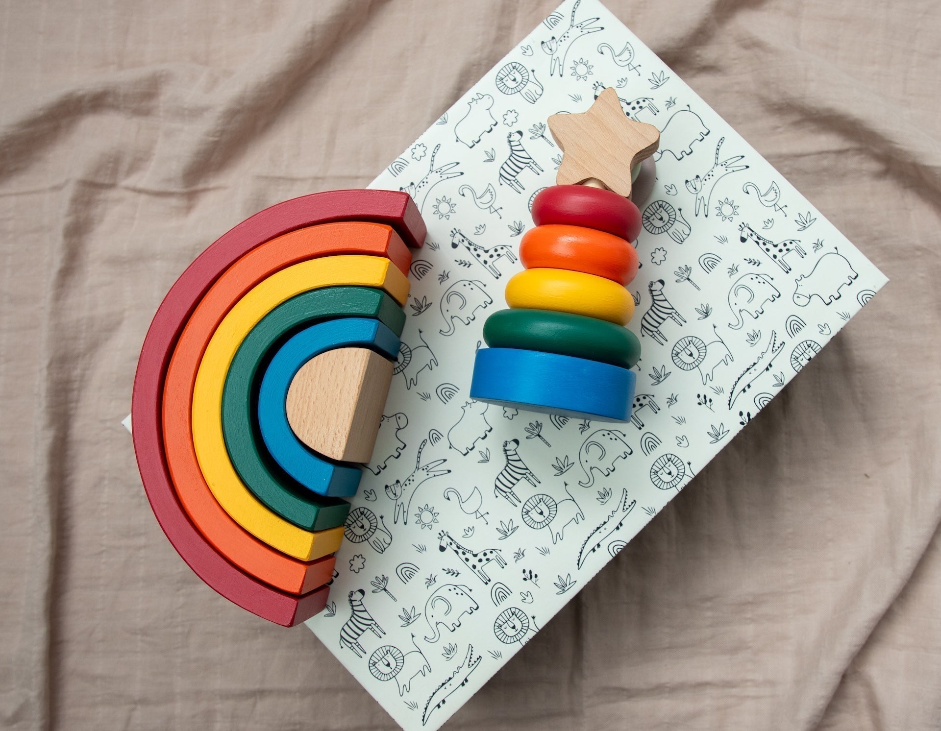 Stack & Play Gift Box With Rainbow And Ring Stacker Combo Of 2