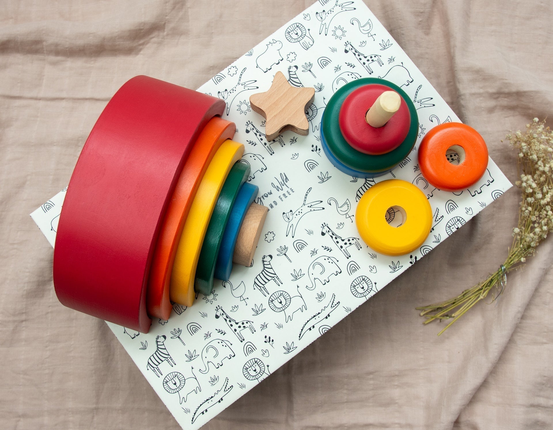 Stack & Play Gift Box With Rainbow And Ring Stacker Combo Of 2