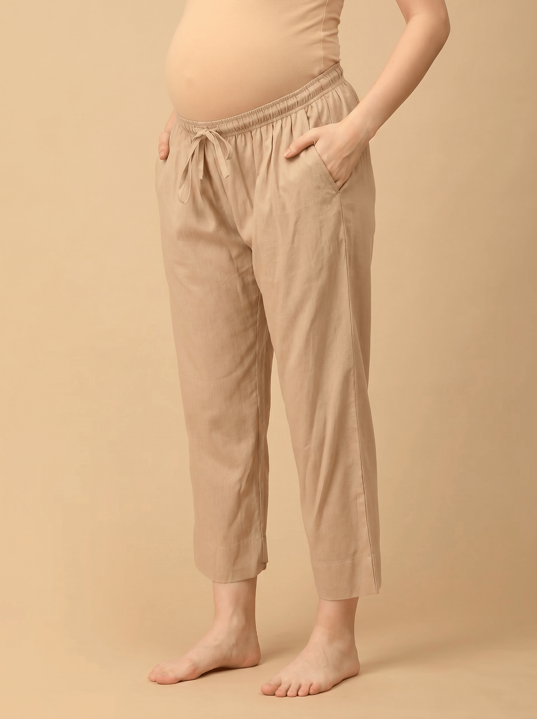  Biscotti Maternity Lounge Pants with Drawstring Sand