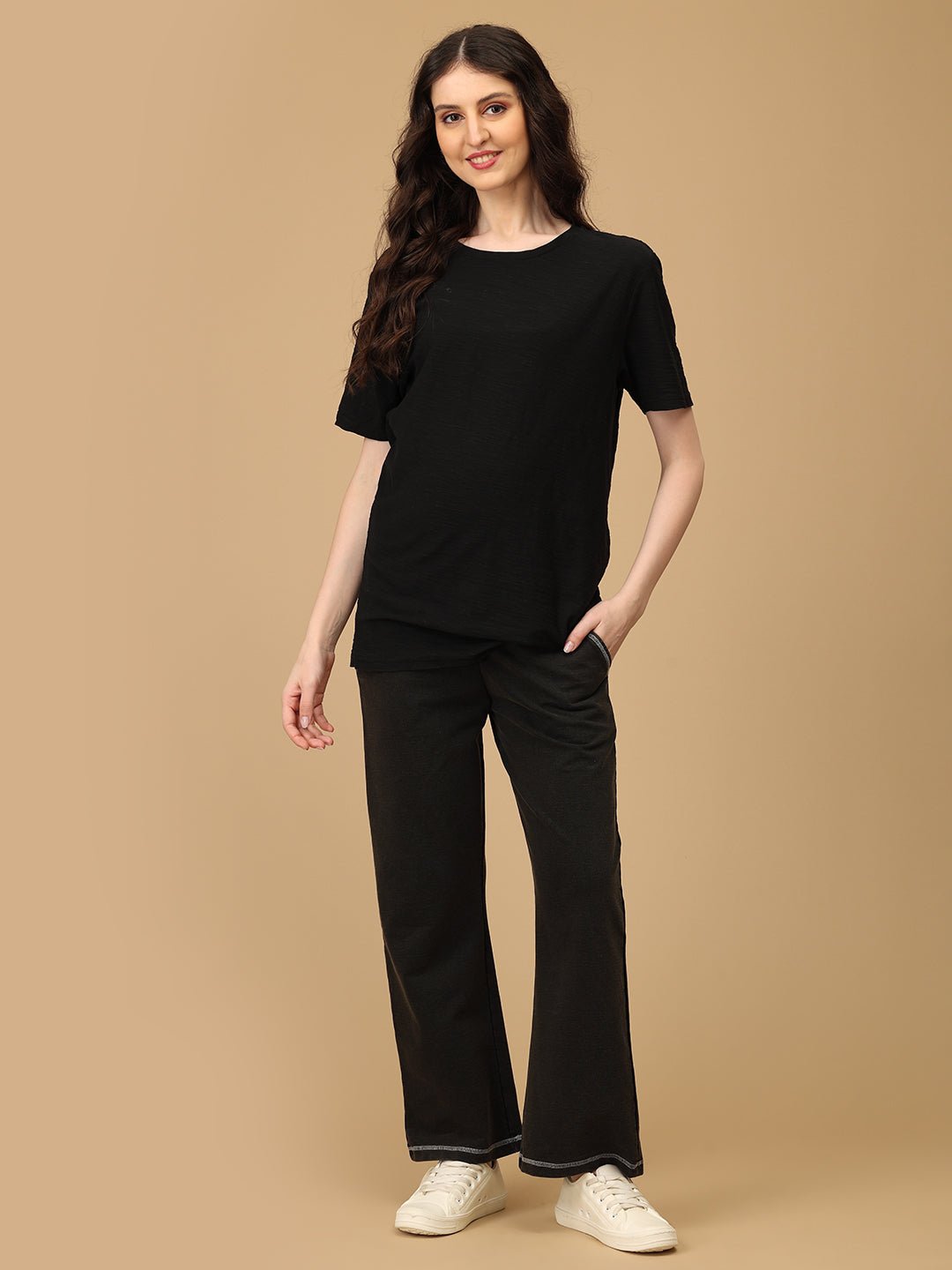  Knit Maternity Denims With Belly Support Black
