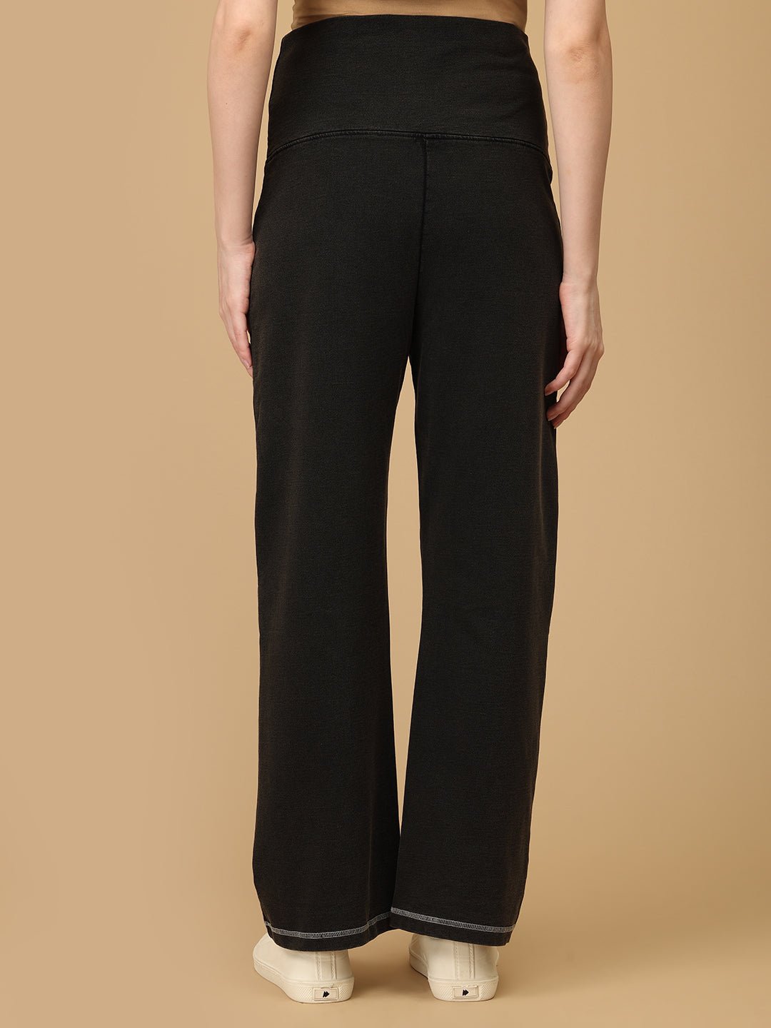  Knit Maternity Denims With Belly Support Black