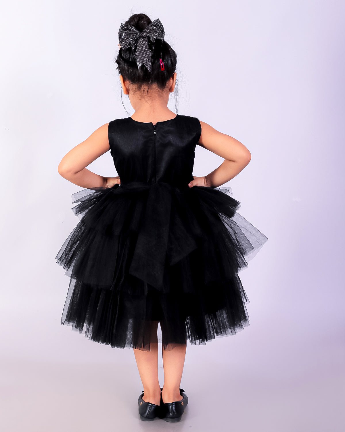 Black Swan Tulle Girls Layered Puffy Party Dress
