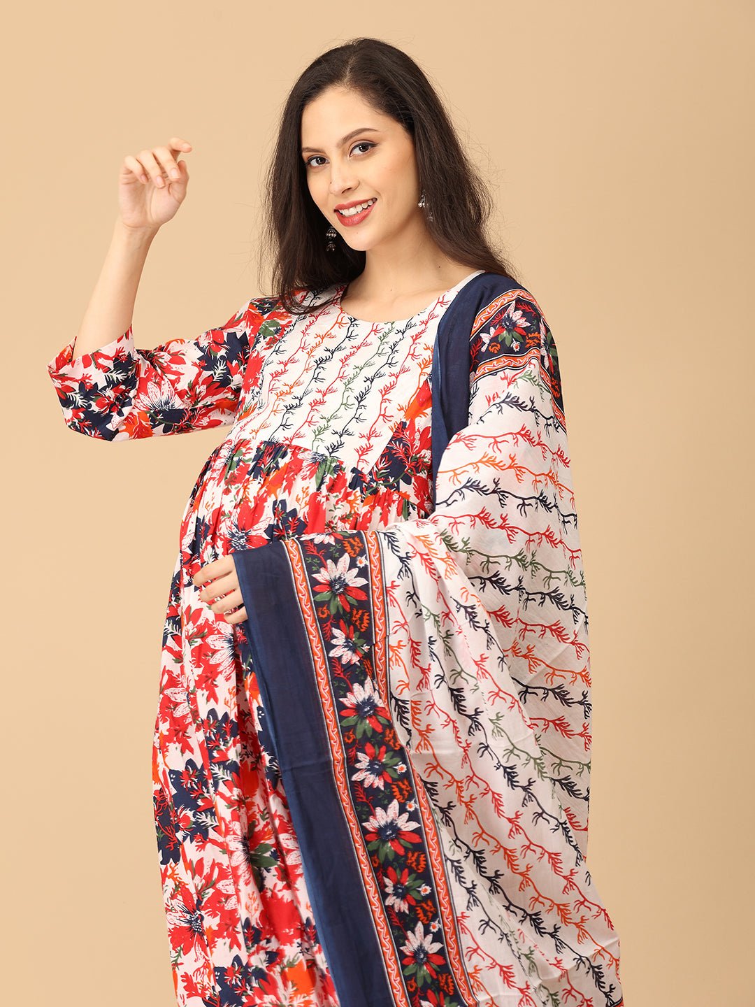  Bloom Popper Maternity and Nursing Kurta Set Multi