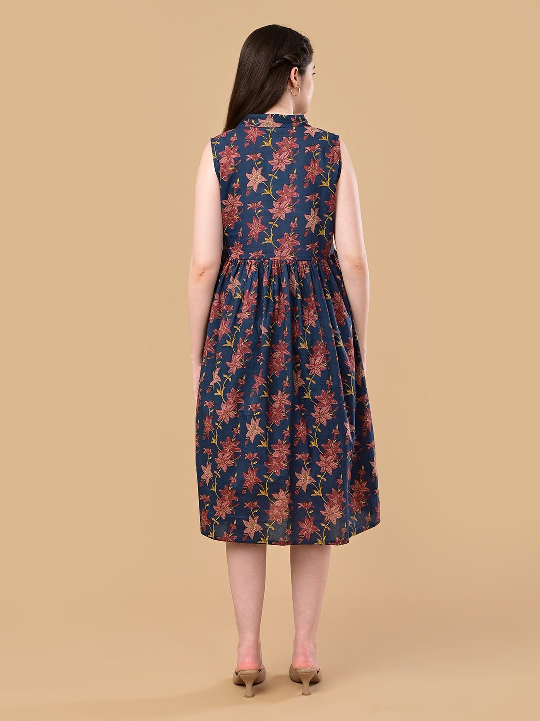  Blue Petal Story Maternity and Nursing Sleeveless Dress Blue