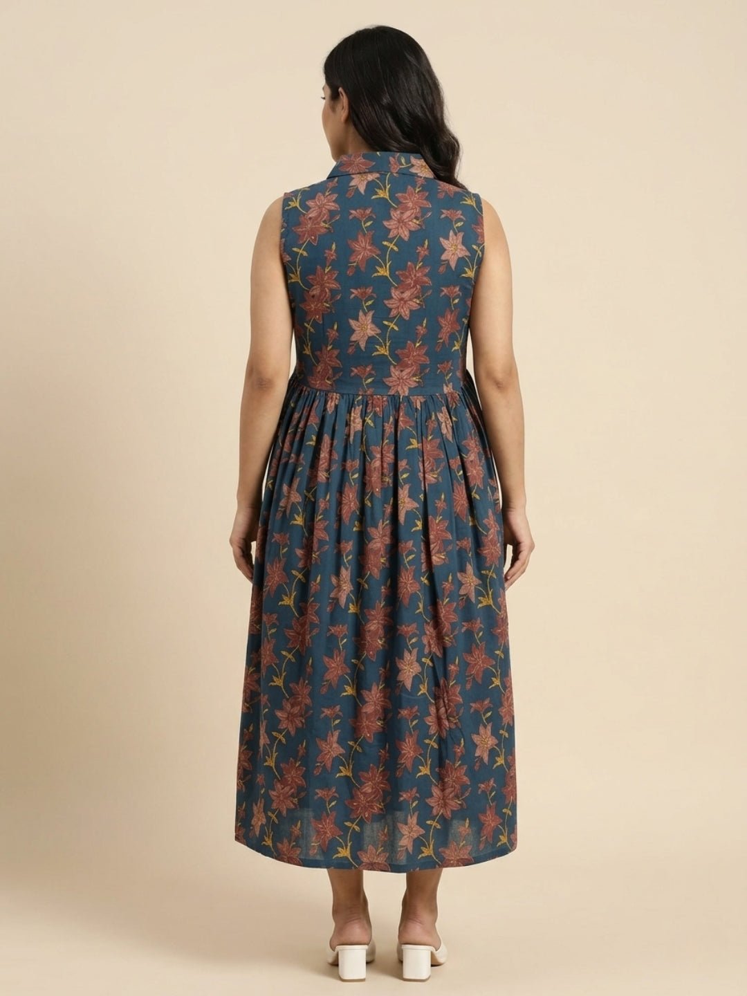  Blue Petal Story Maternity and Nursing Sleeveless Dress Blue