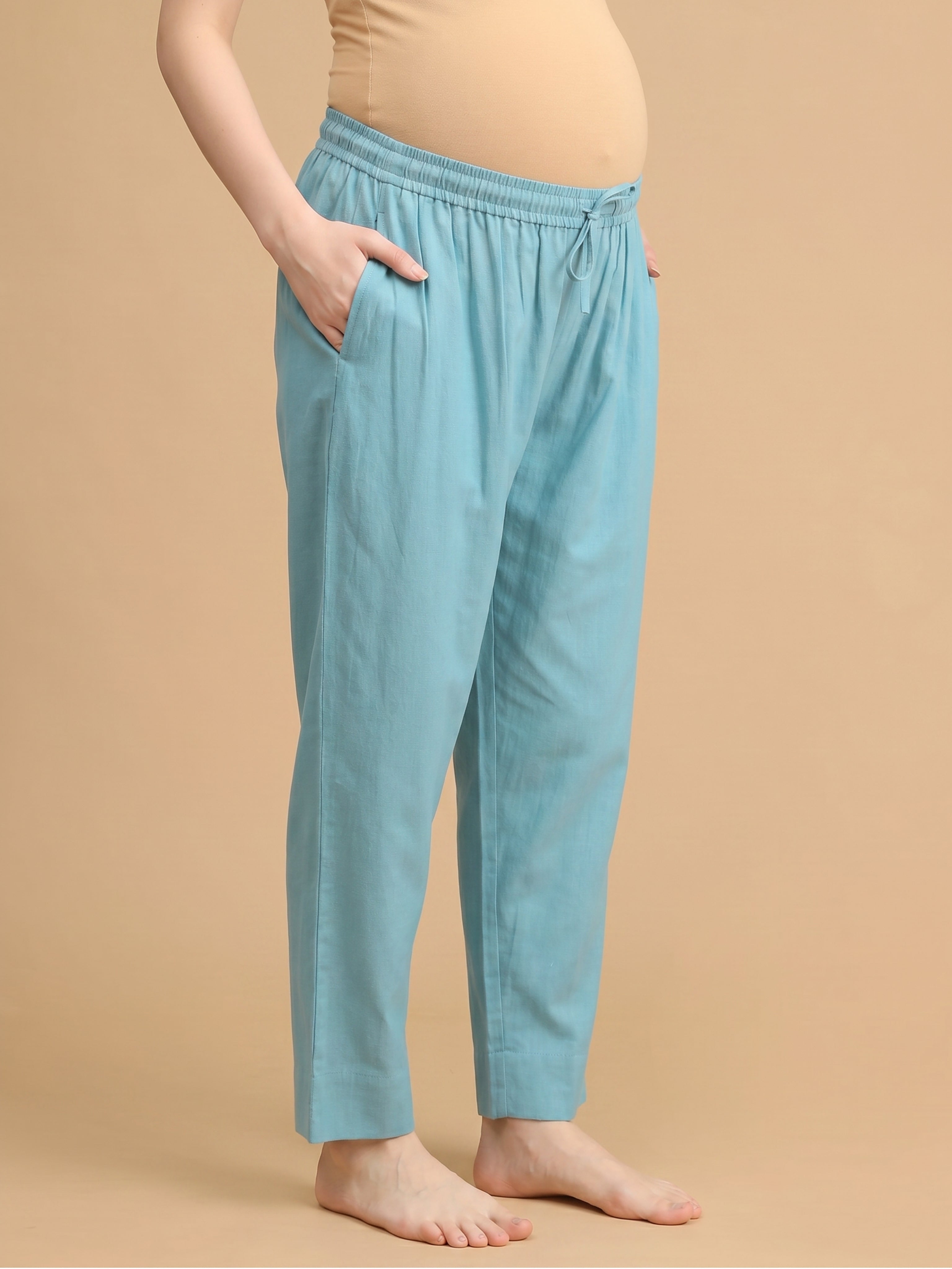  Blue-sy Vibes Maternity Lounge Pants with Drawstring Blue