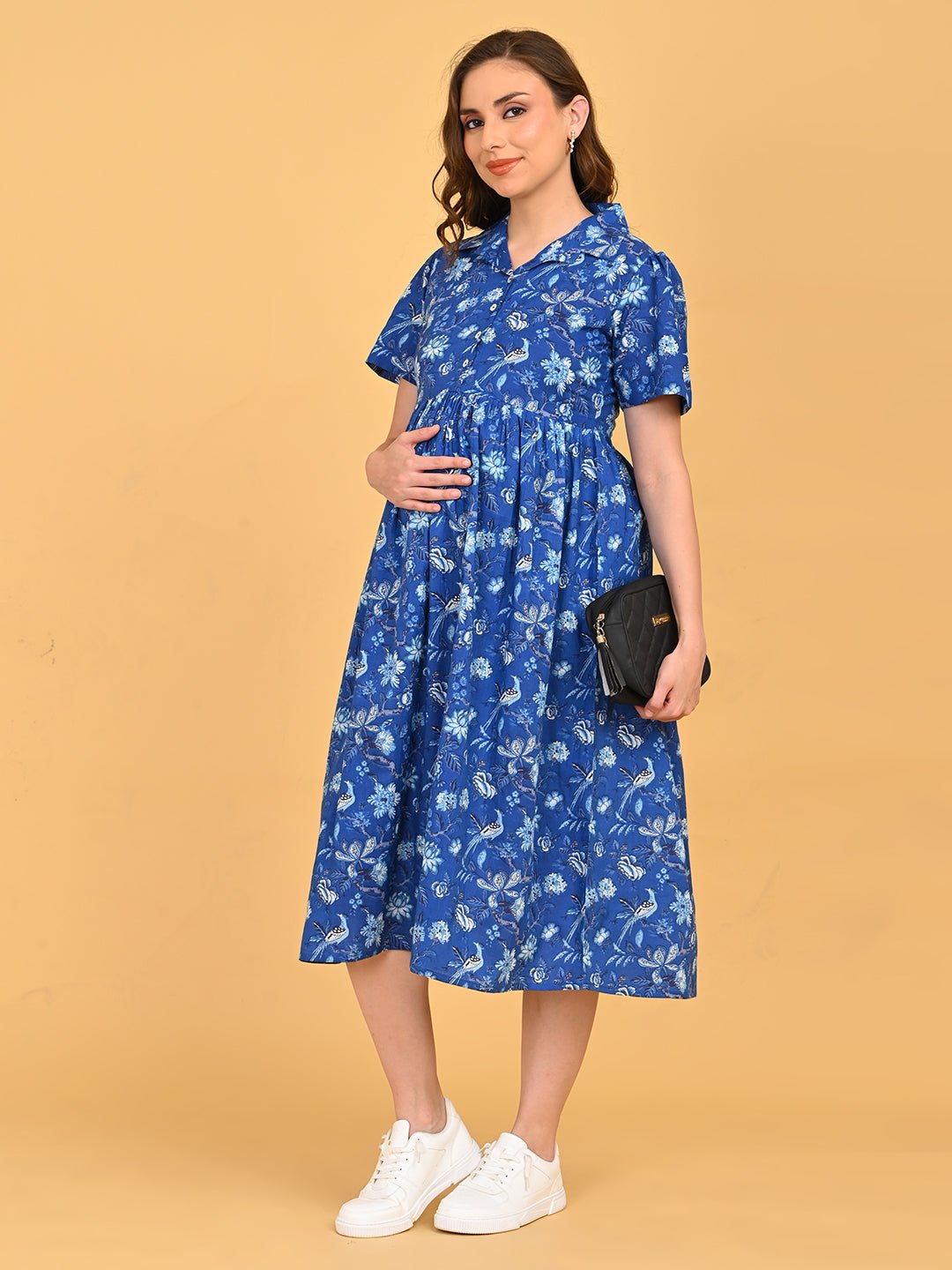  Bluebell Beauty Maternity and Nursing Dress Blue