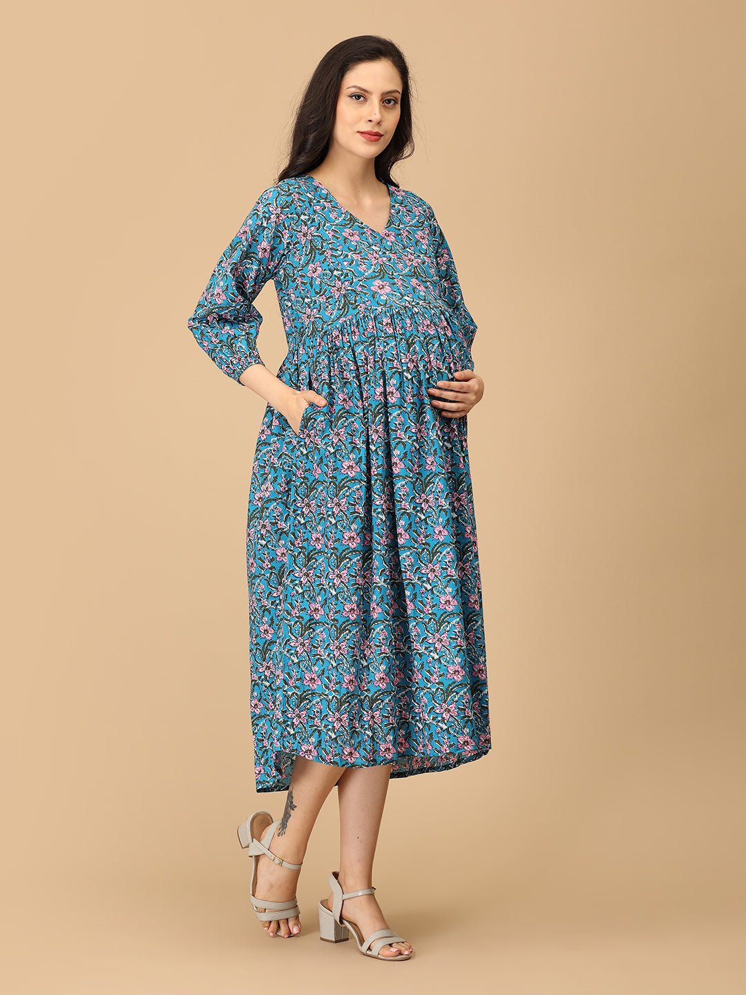  Blueming Marvel Maternity and Nursing Dress Pink