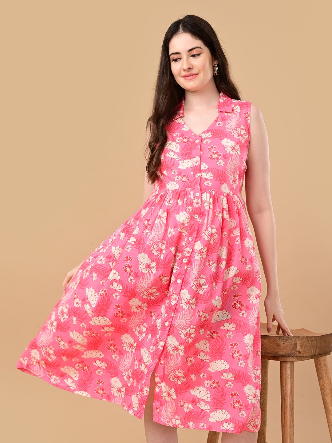  Blush Blossom Maternity and Nursing Sleeveless Dress Pink