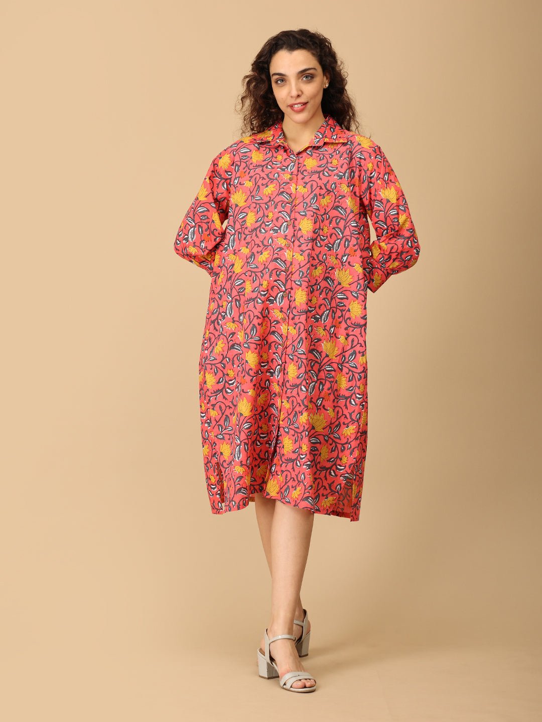  Blush Me Bloom Maternity and Nursing Shirt Dress Pink