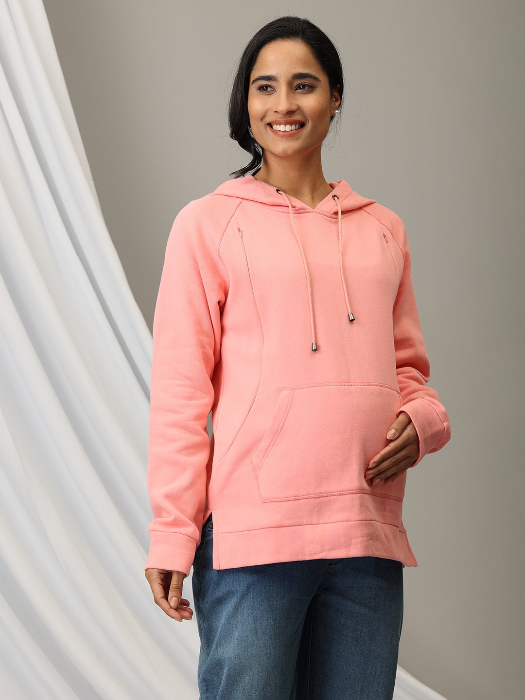  Blush Rush Maternity and Nursing Hoodie Sweatshirt Pink
