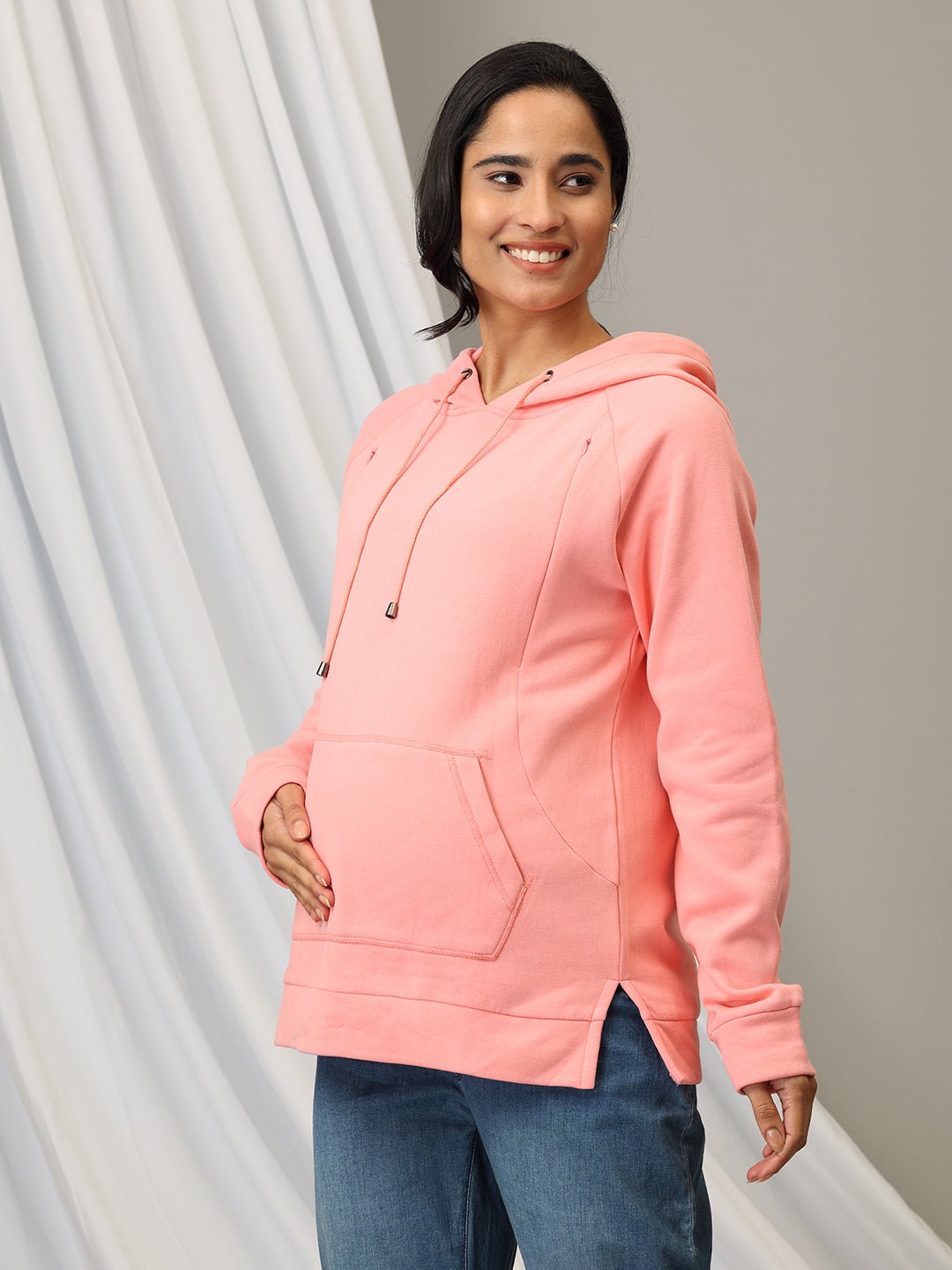  Blush Rush Maternity and Nursing Hoodie Sweatshirt Pink