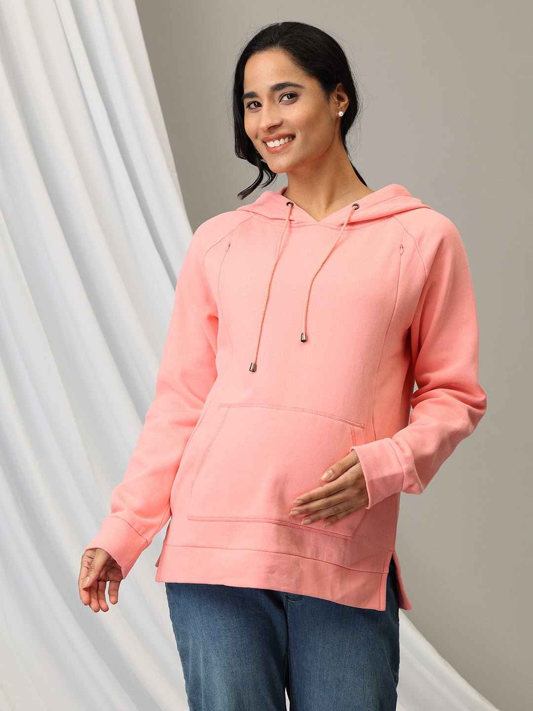  Blush Rush Maternity and Nursing Hoodie Sweatshirt Pink