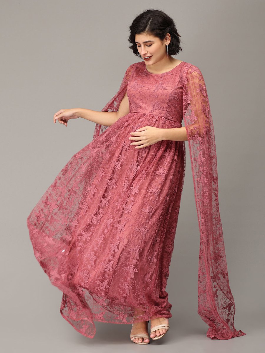  Blushing Mauve Maternity Photoshoot Gown Mauve