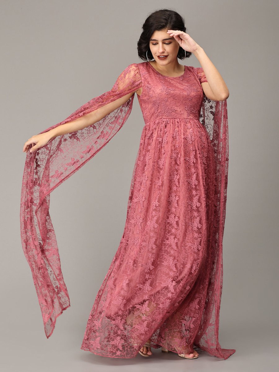  Blushing Mauve Maternity Photoshoot Gown Mauve