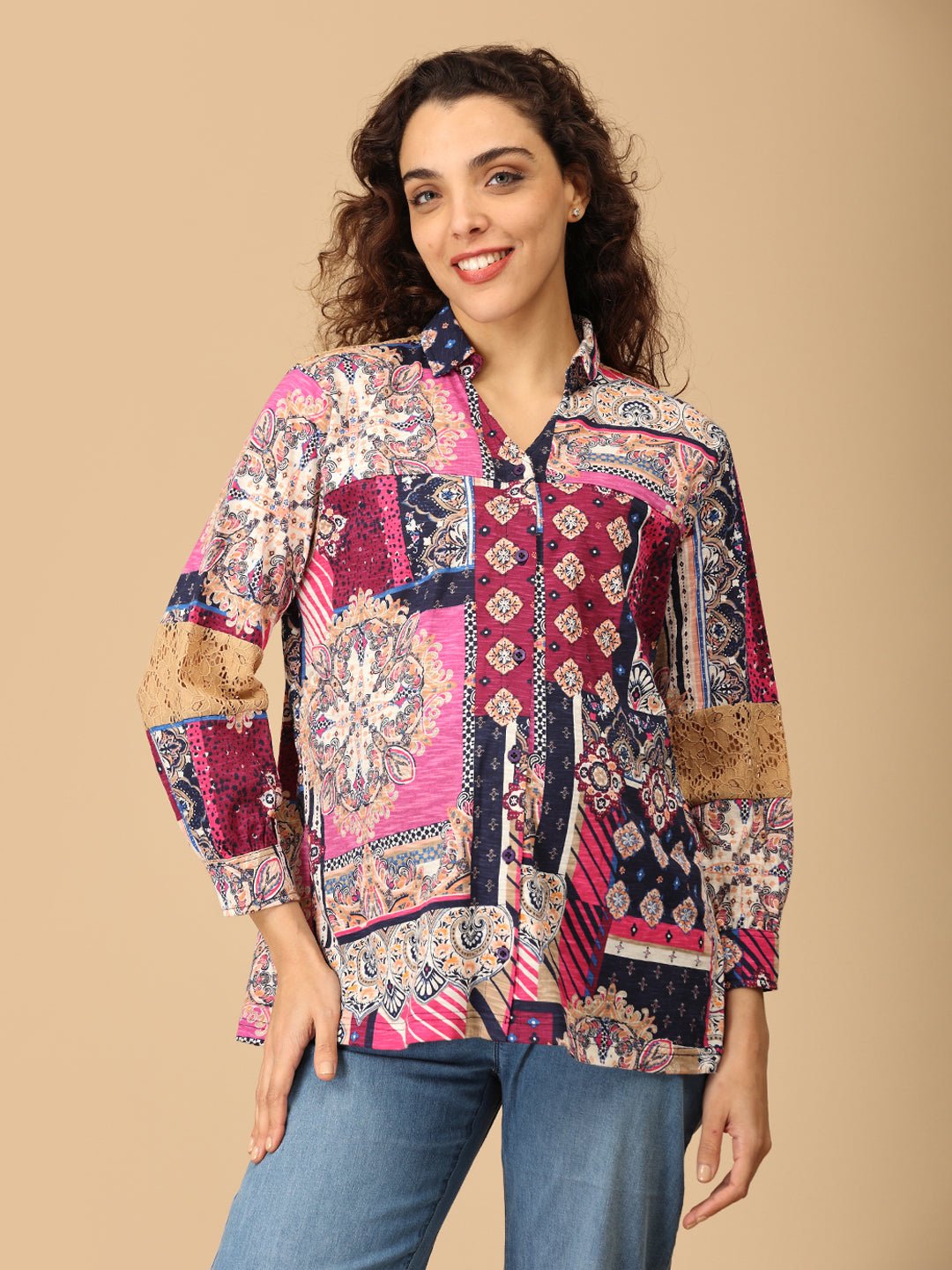  Bold Spectrum Maternity and Nursing Shirt Multi