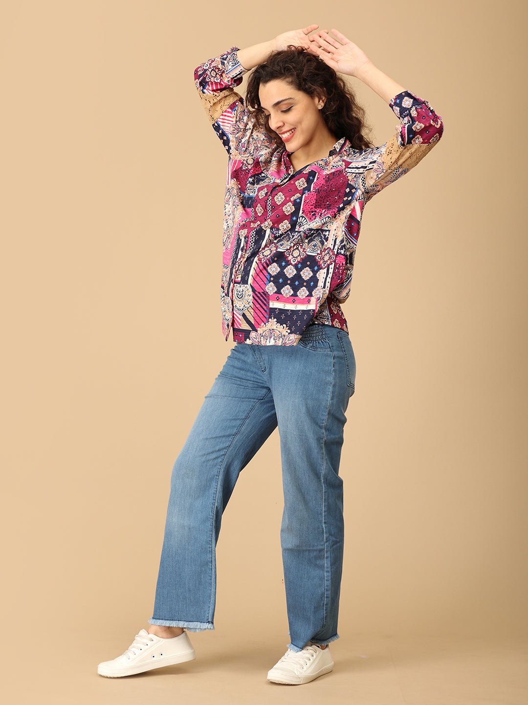  Bold Spectrum Maternity and Nursing Shirt Multi