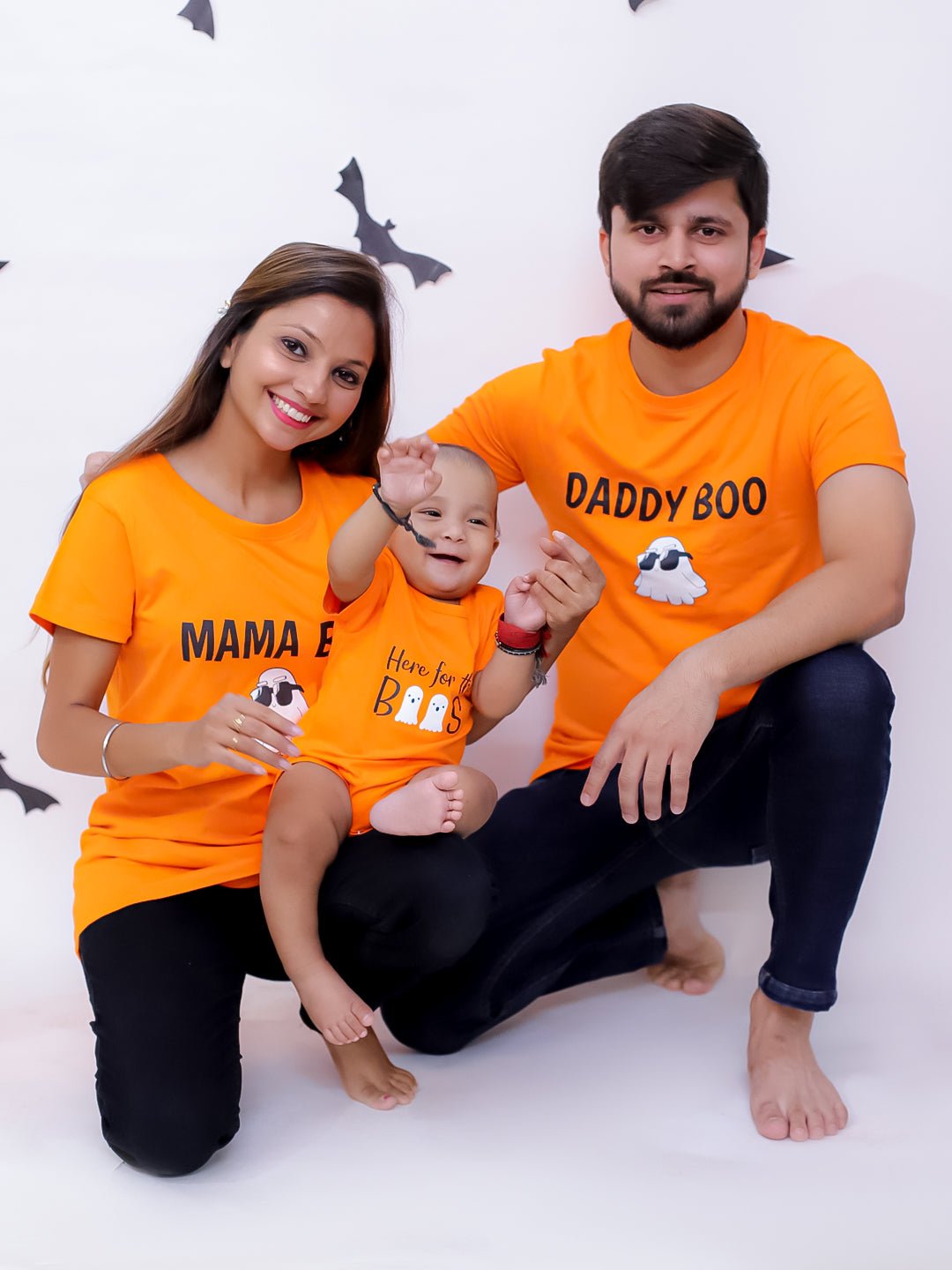 Boos Family Men's Women's And Baby T-shirts Twinning Combo Of 3