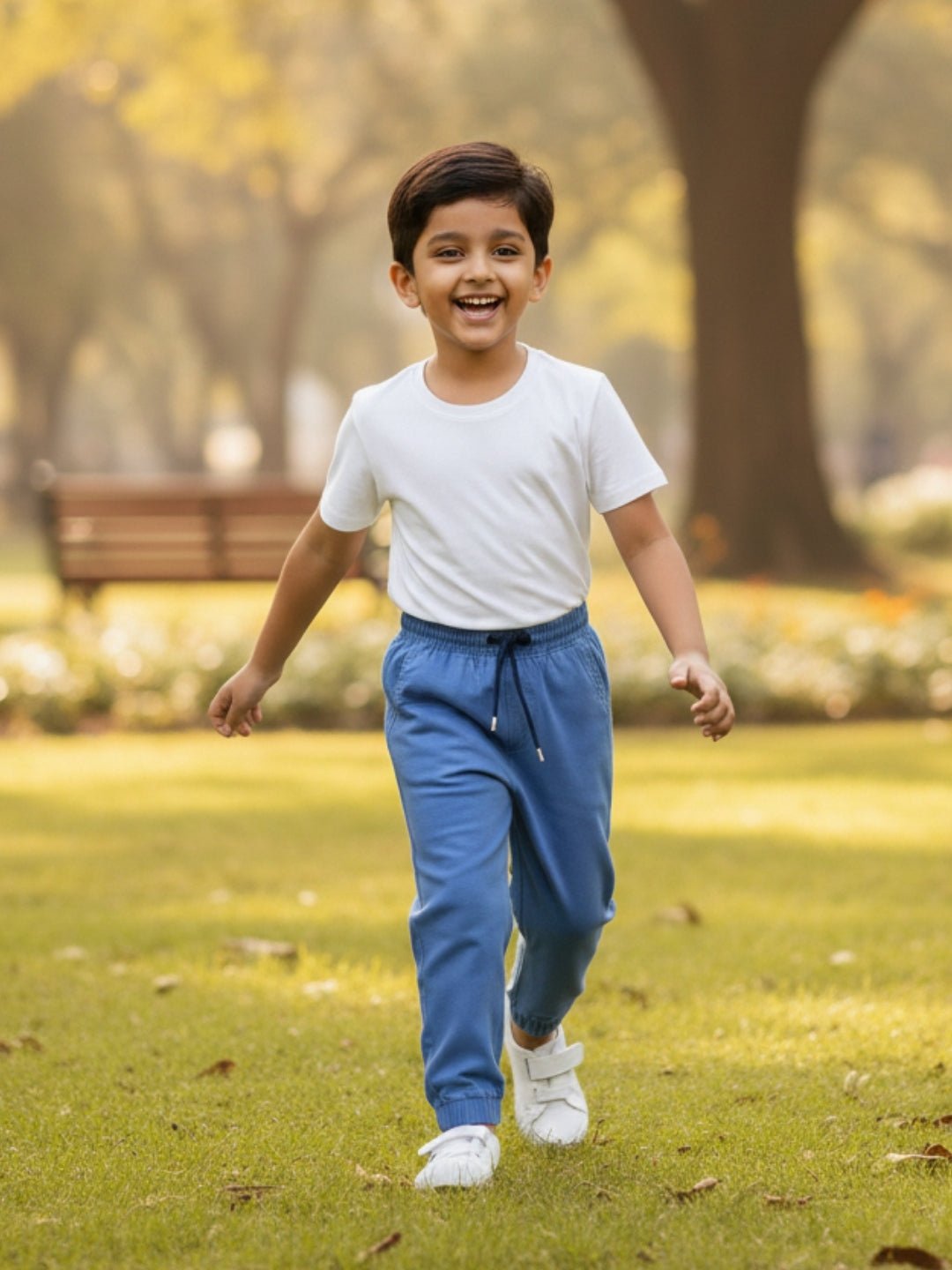Boys Denim Jogger Elasticated Waistband With Drawstrings For Kids