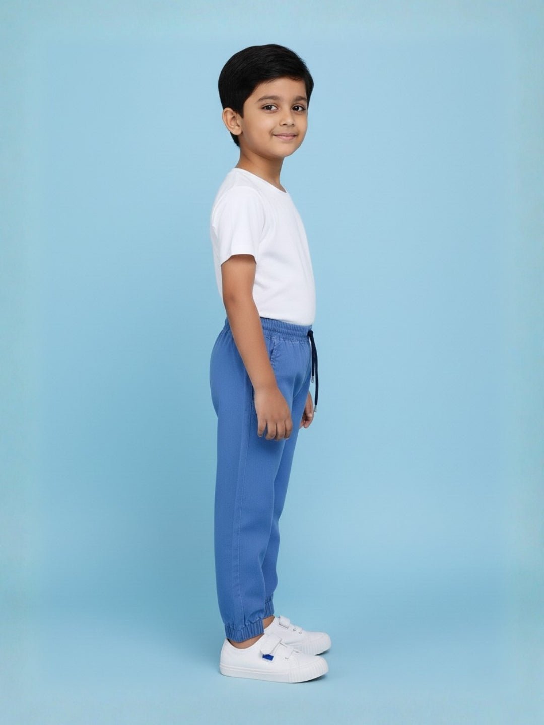 Boys Denim Jogger Elasticated Waistband With Drawstrings For Kids