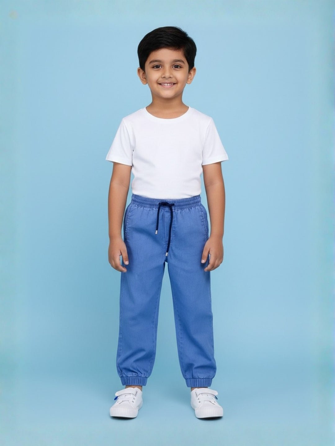 Boys Denim Jogger Elasticated Waistband With Drawstrings For Kids