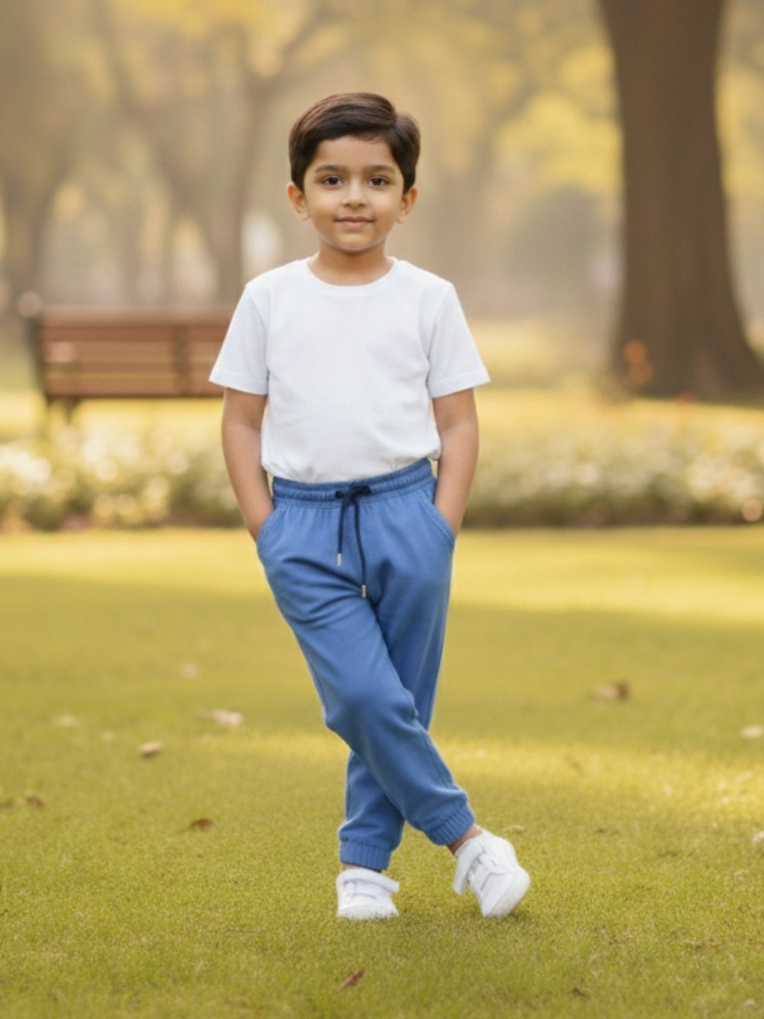 Boys Denim Jogger Elasticated Waistband With Drawstrings For Kids